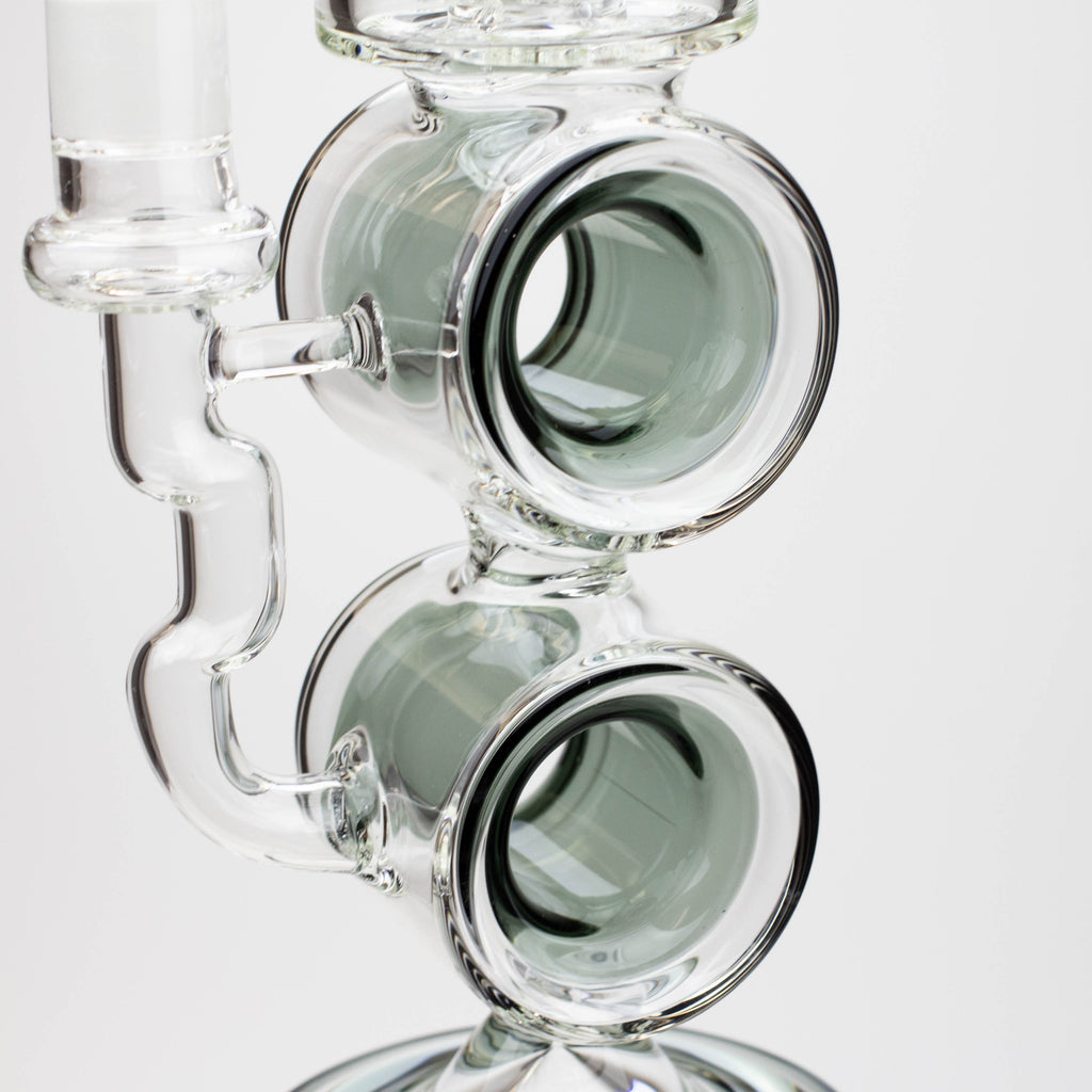 18.5" Infyniti Double ring glass water bong