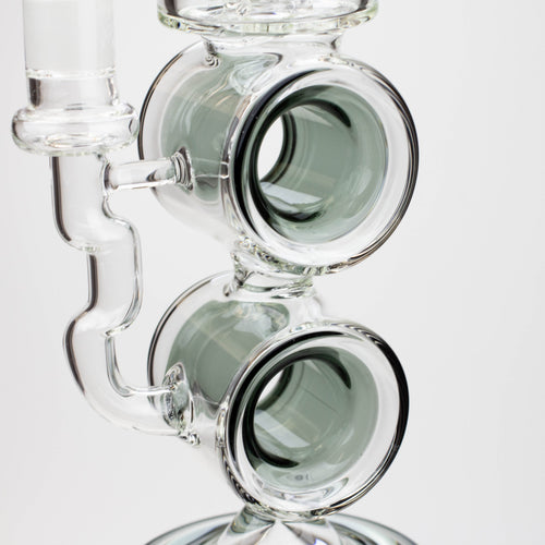 18.5" Infyniti Double ring glass water bong