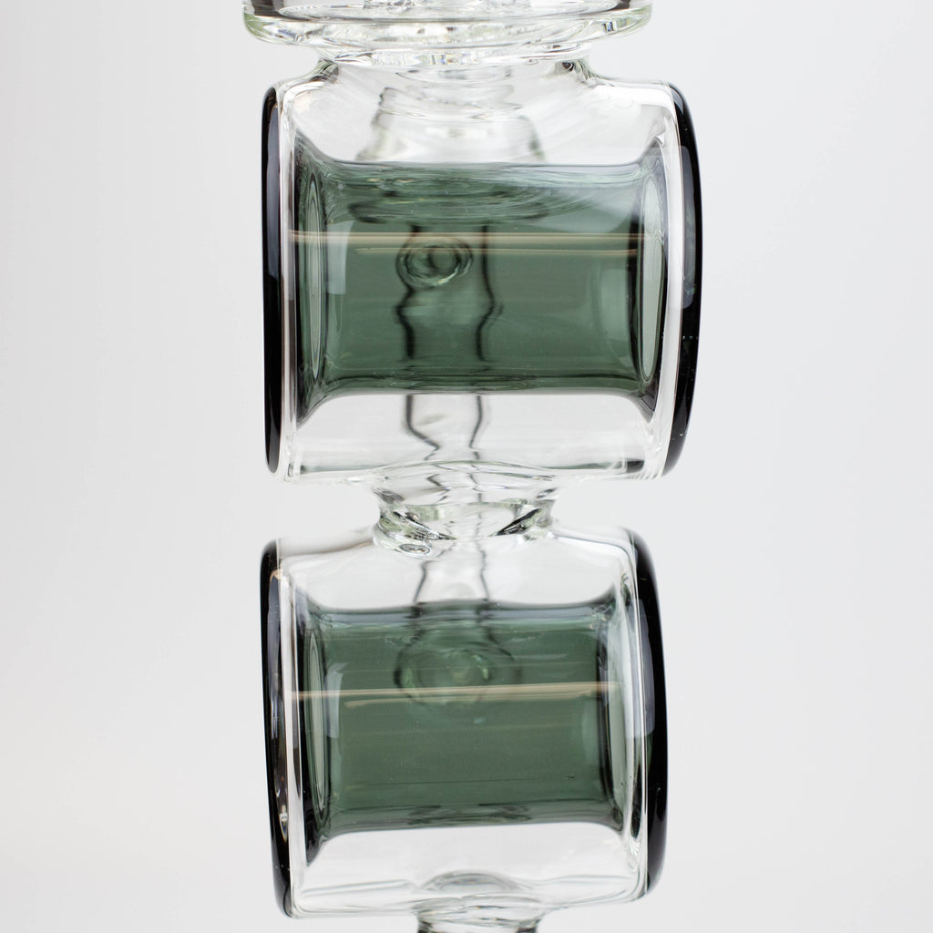 18.5" Infyniti Double ring glass water bong