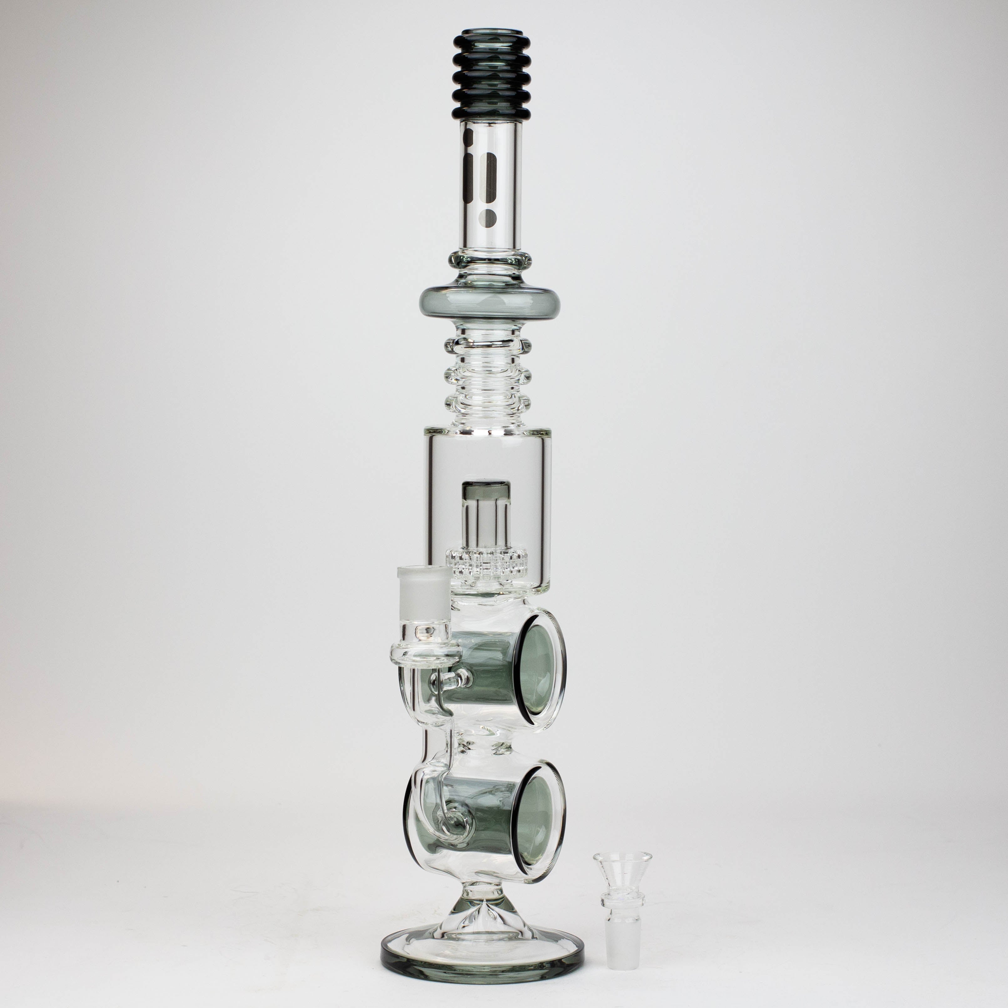 18.5" Infyniti Double ring glass water bong