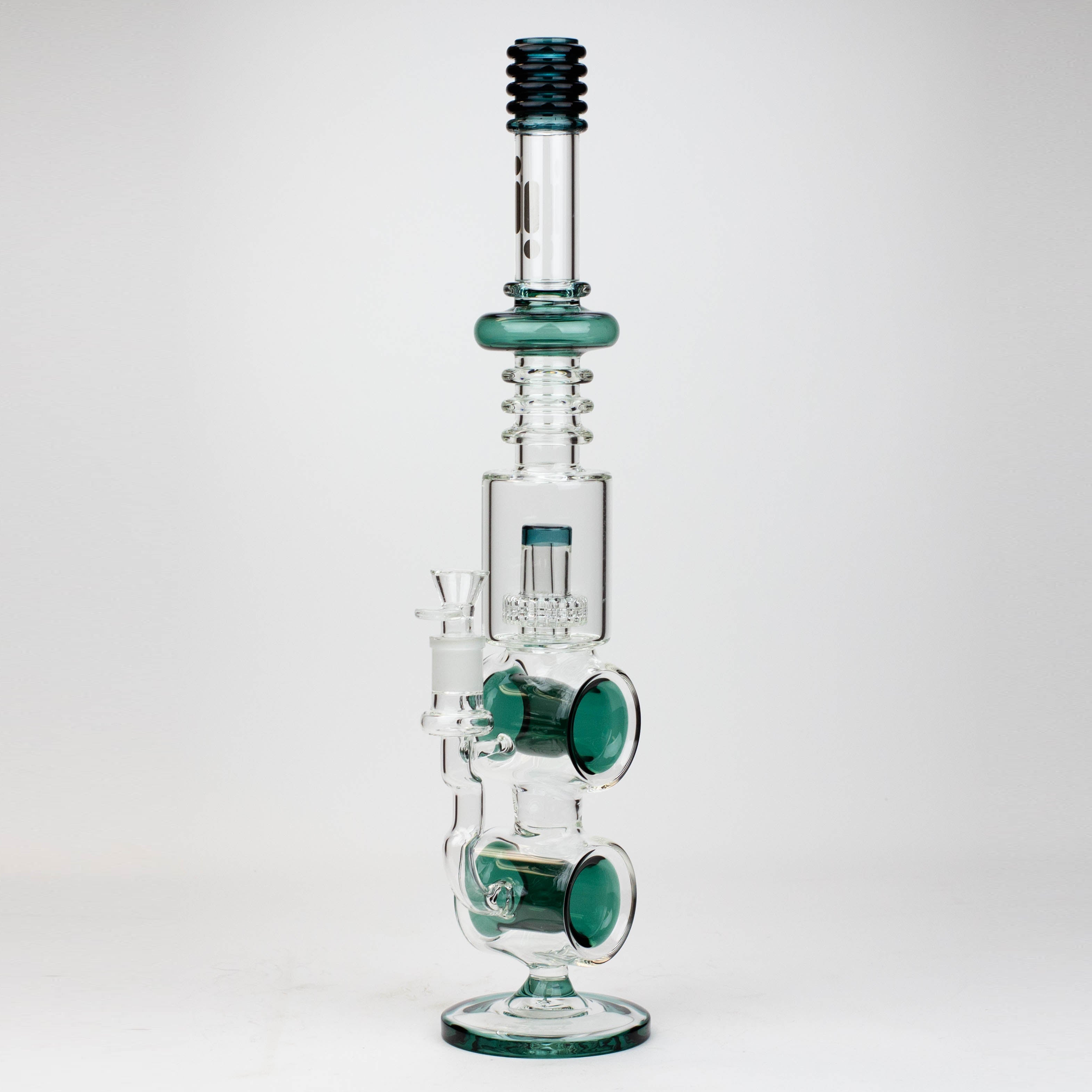 18.5" Infyniti Double ring glass water bong