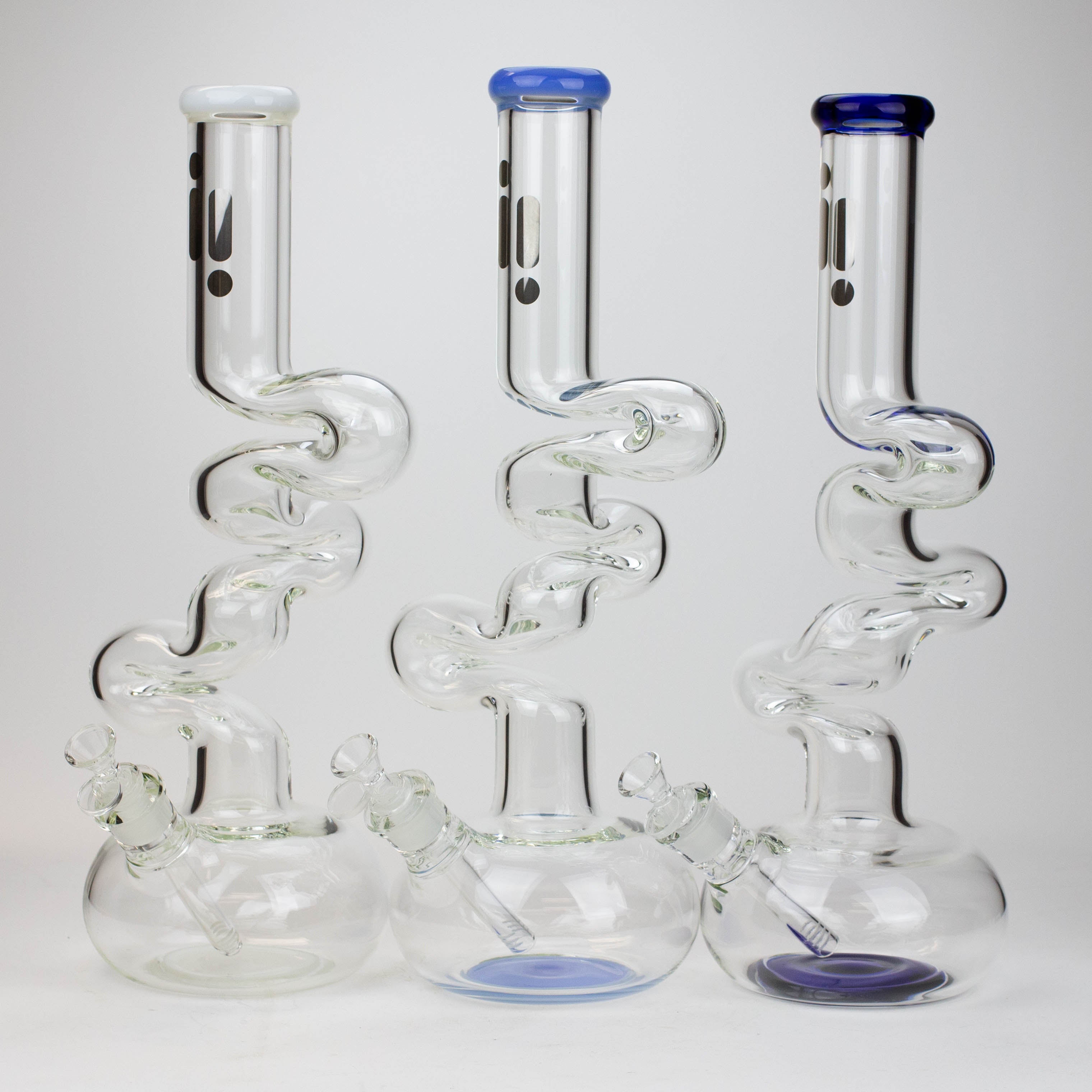 17.5" Infyniti 7mm Zig-zag glass bong