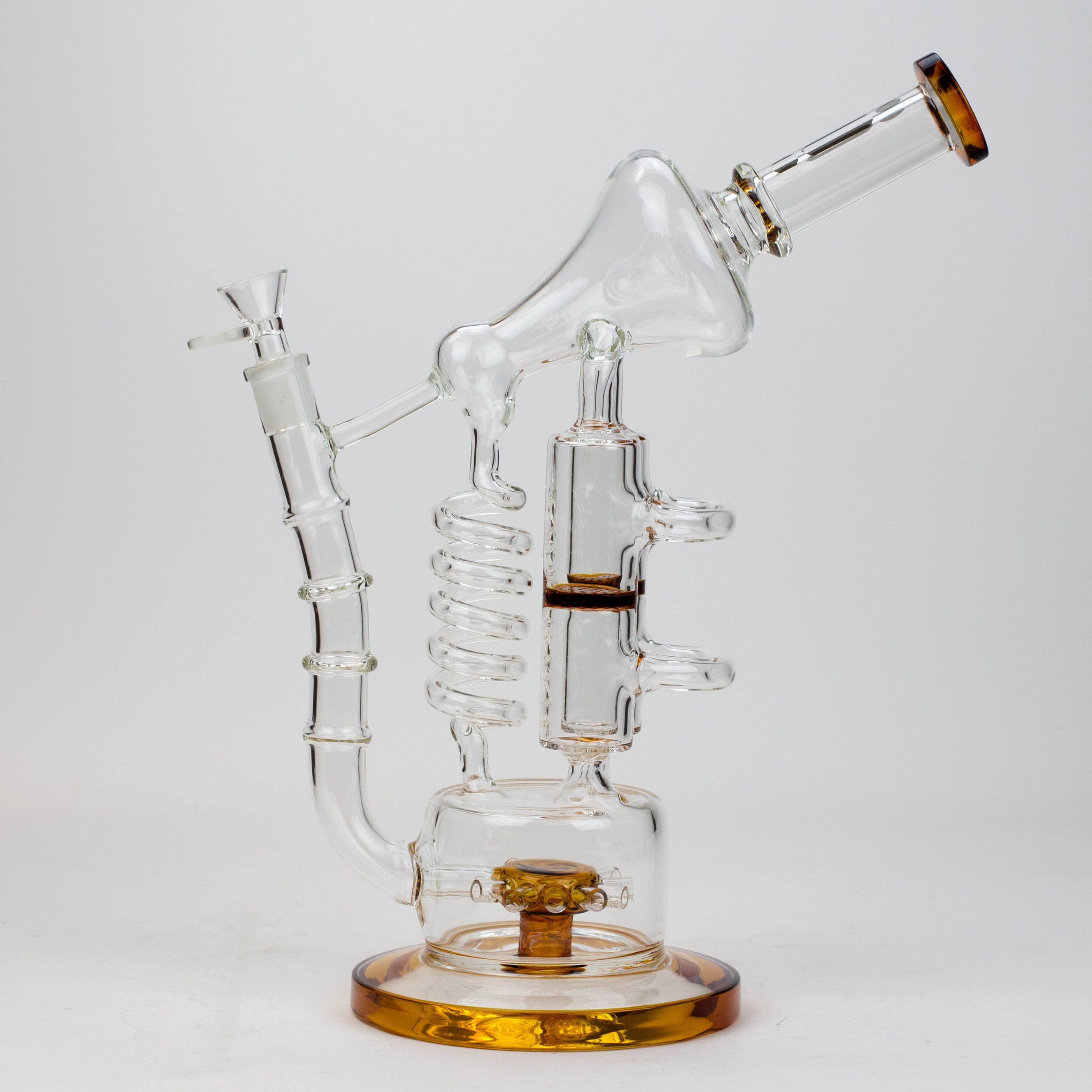 13" Infyniti Coil, dual honeycome and flower diffuser glass recycler bong