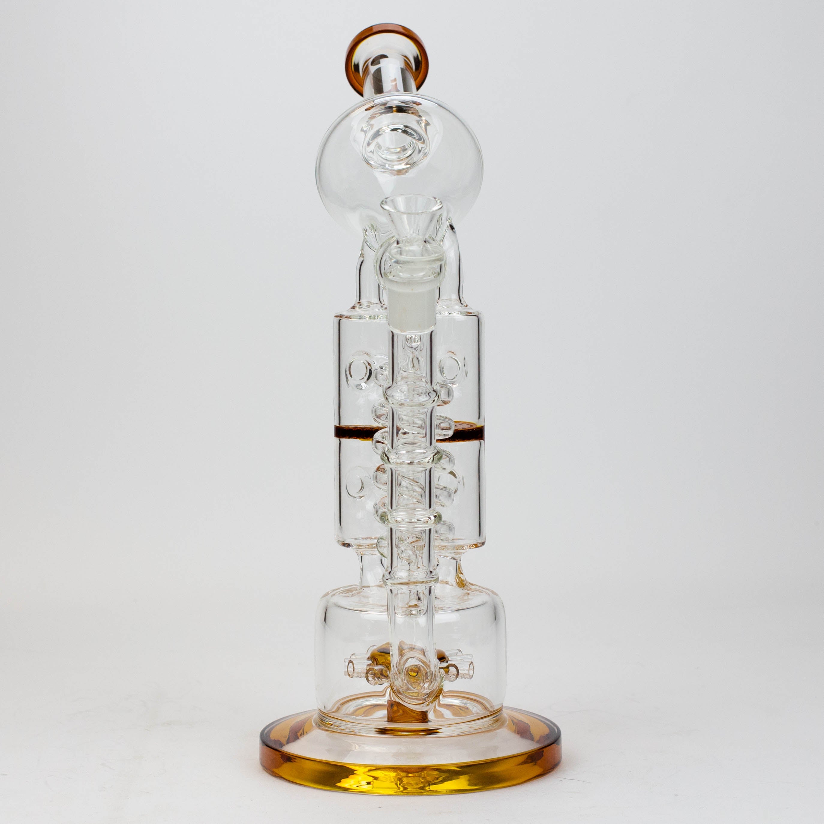 13" Infyniti Coil, dual honeycome and flower diffuser glass recycler bong