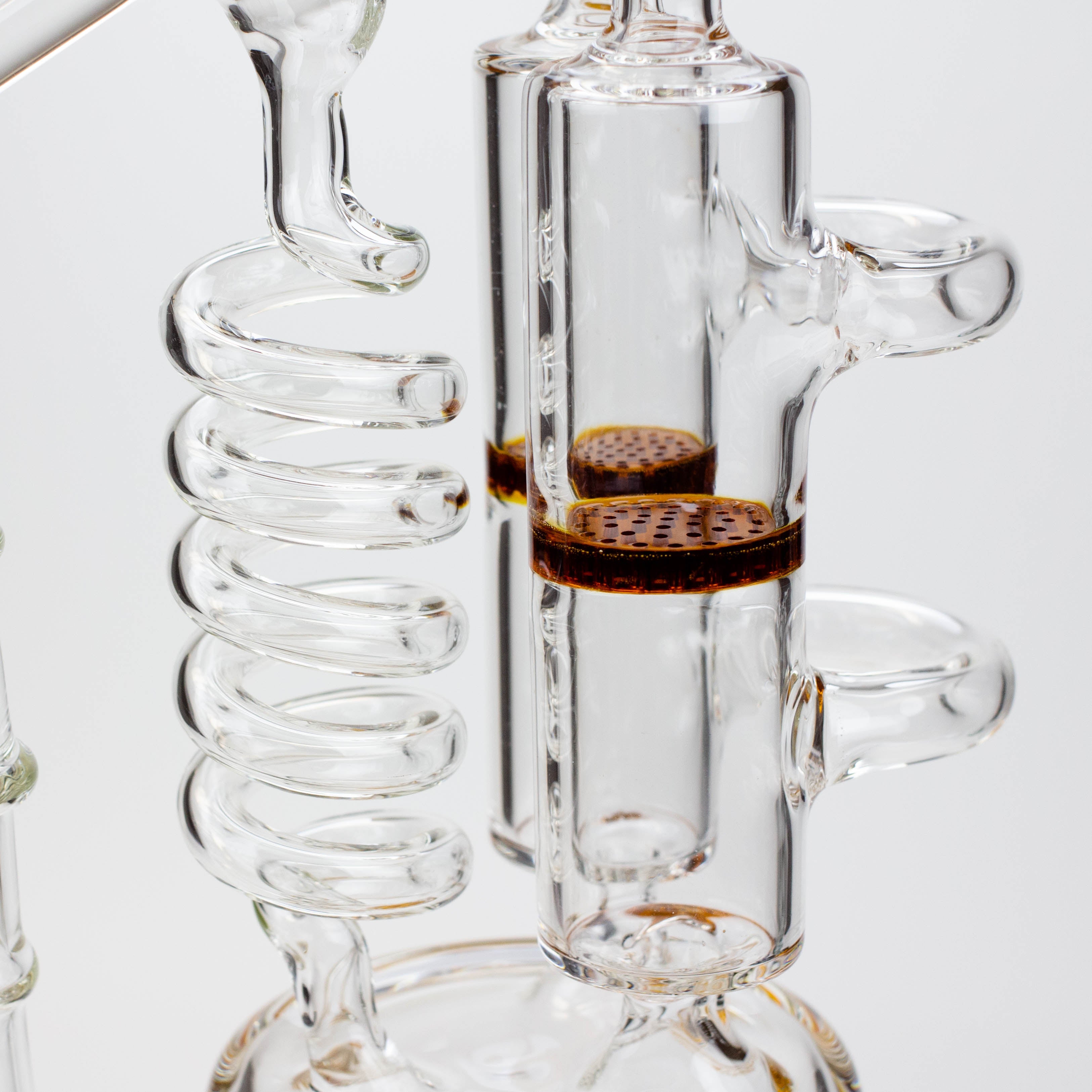 13" Infyniti Coil, dual honeycome and flower diffuser glass recycler bong