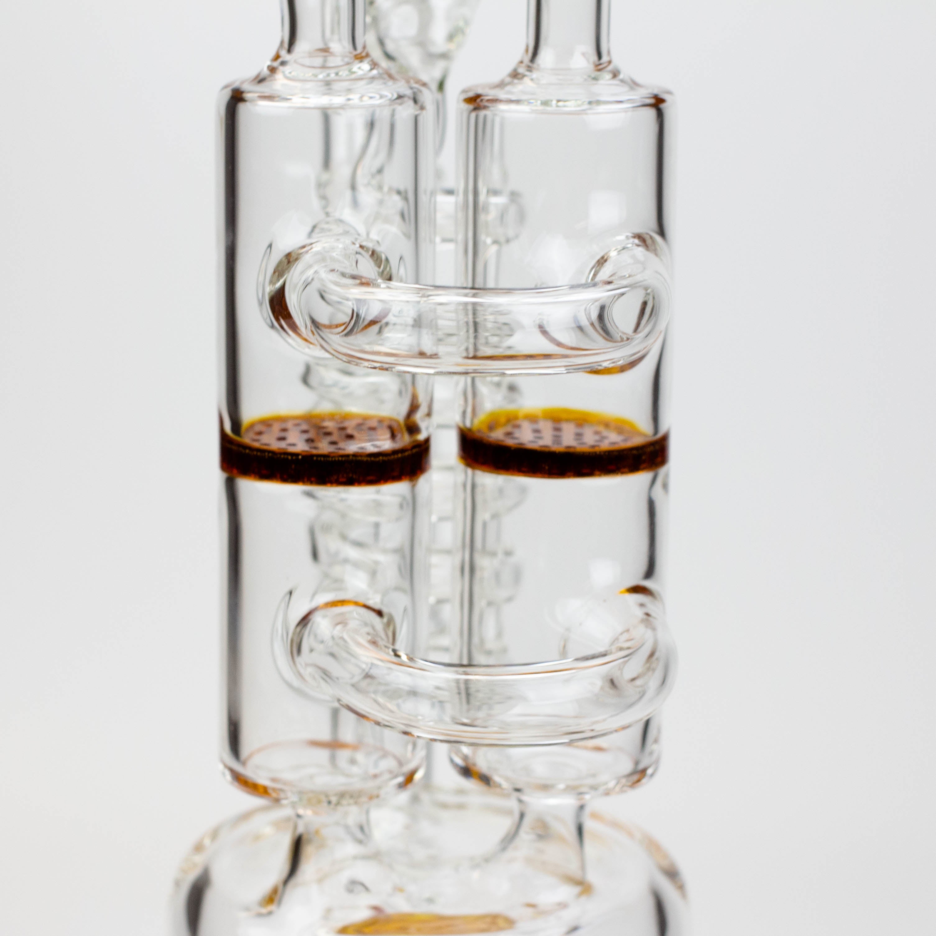 13" Infyniti Coil, dual honeycome and flower diffuser glass recycler bong
