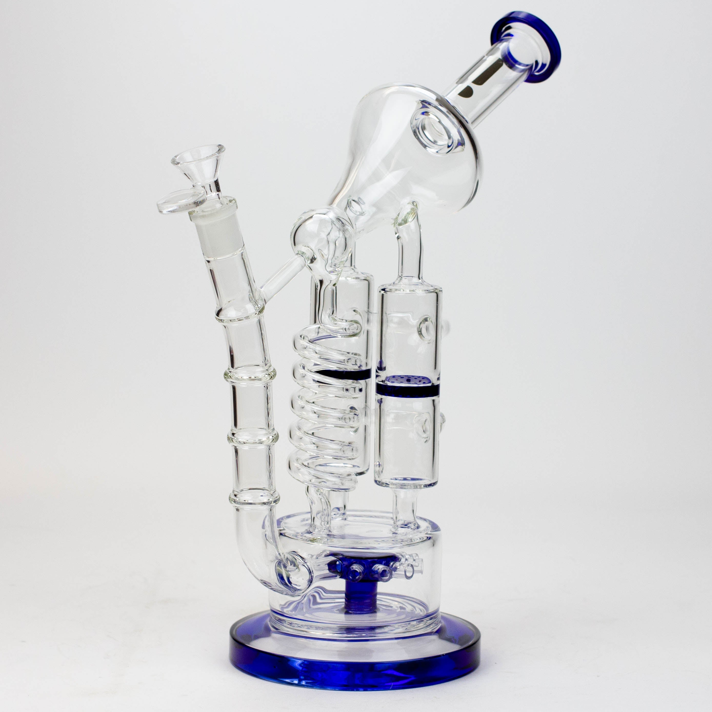 13" Infyniti Coil, dual honeycome and flower diffuser glass recycler bong