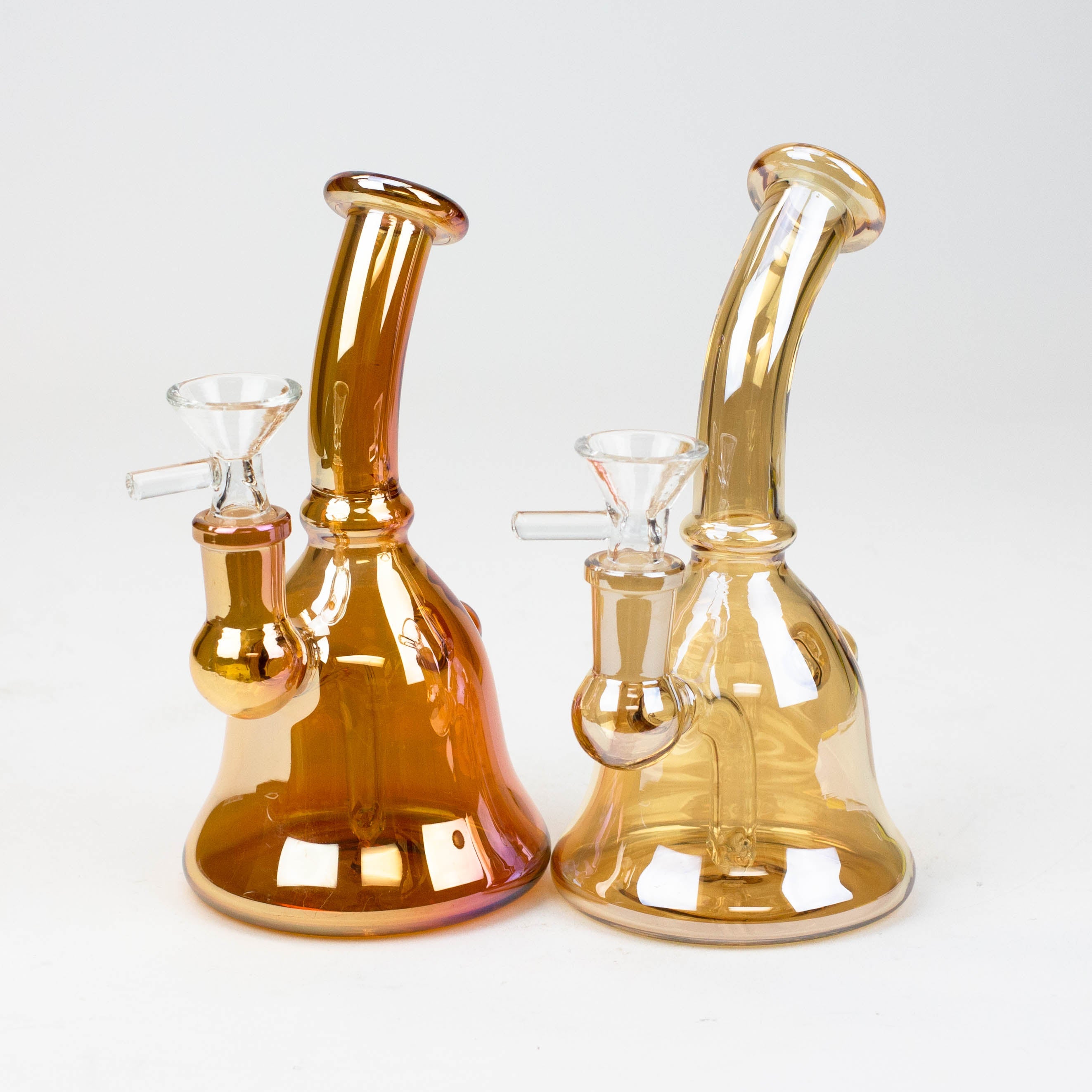 6" fixed 3 hole diffuser bell Metallic tinted bubbler [V16]