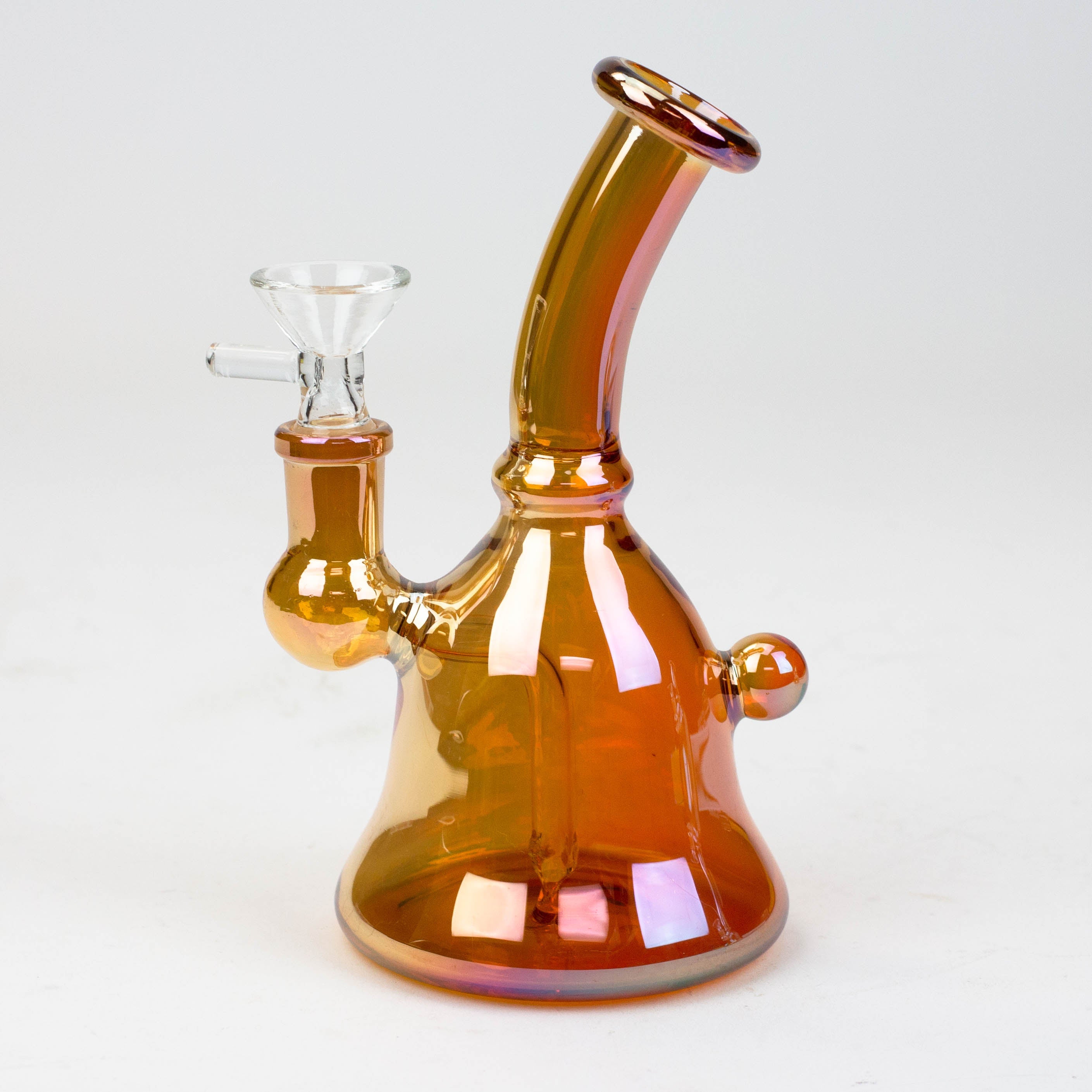 6" fixed 3 hole diffuser bell Metallic tinted bubbler [V16]