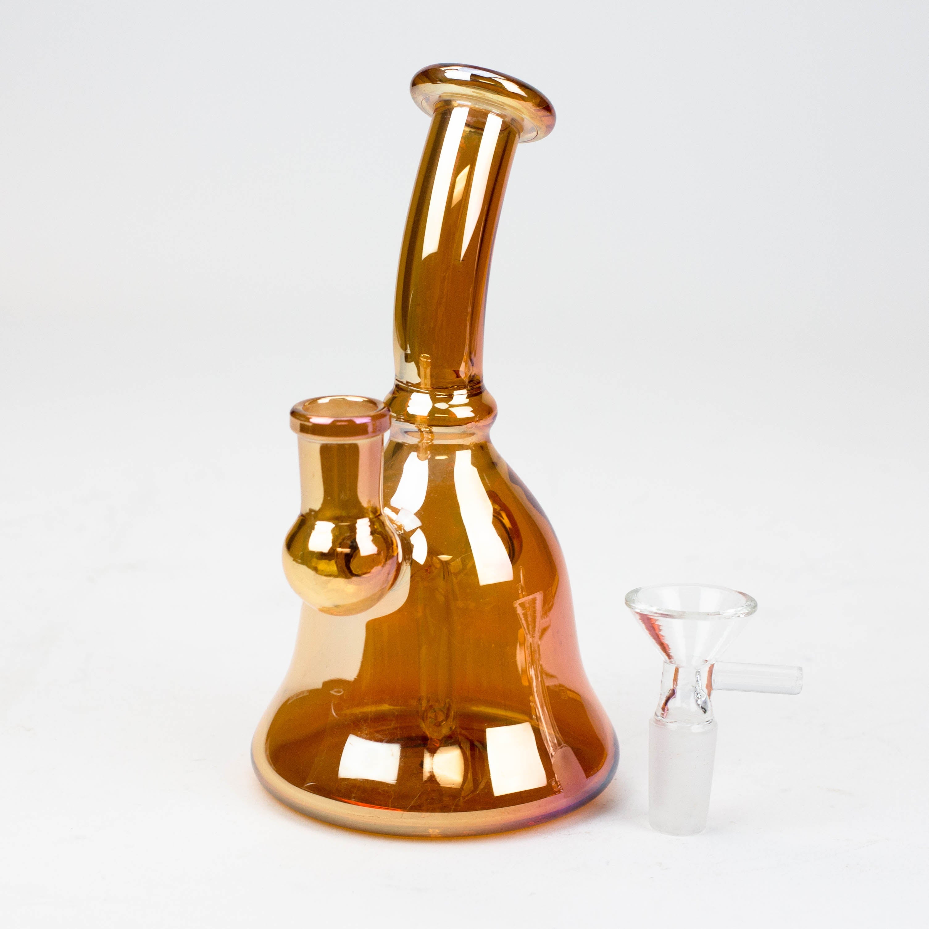 6" fixed 3 hole diffuser bell Metallic tinted bubbler [V16]