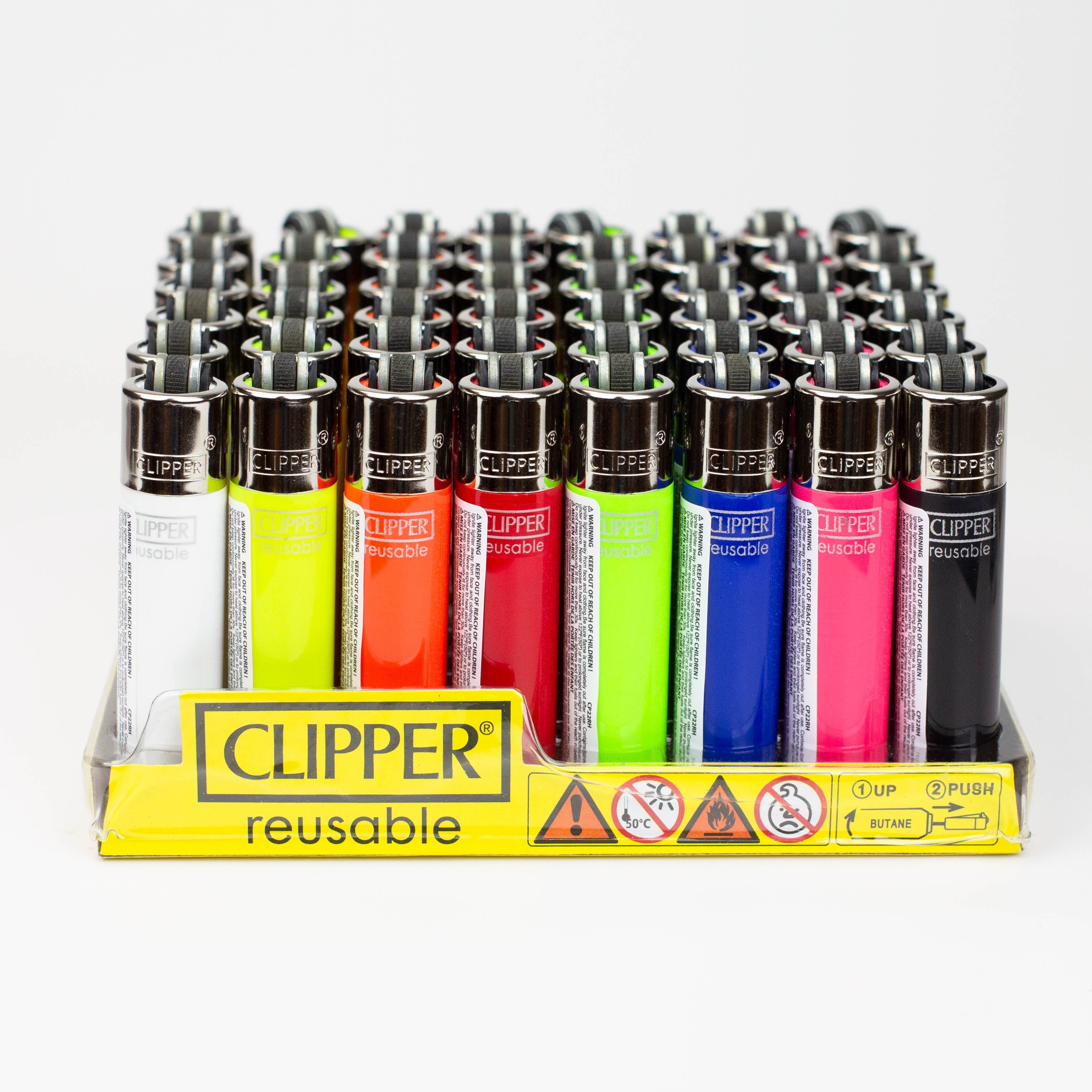CLIPPER SOLID MICRO 8 COLOUR LIGHTERS