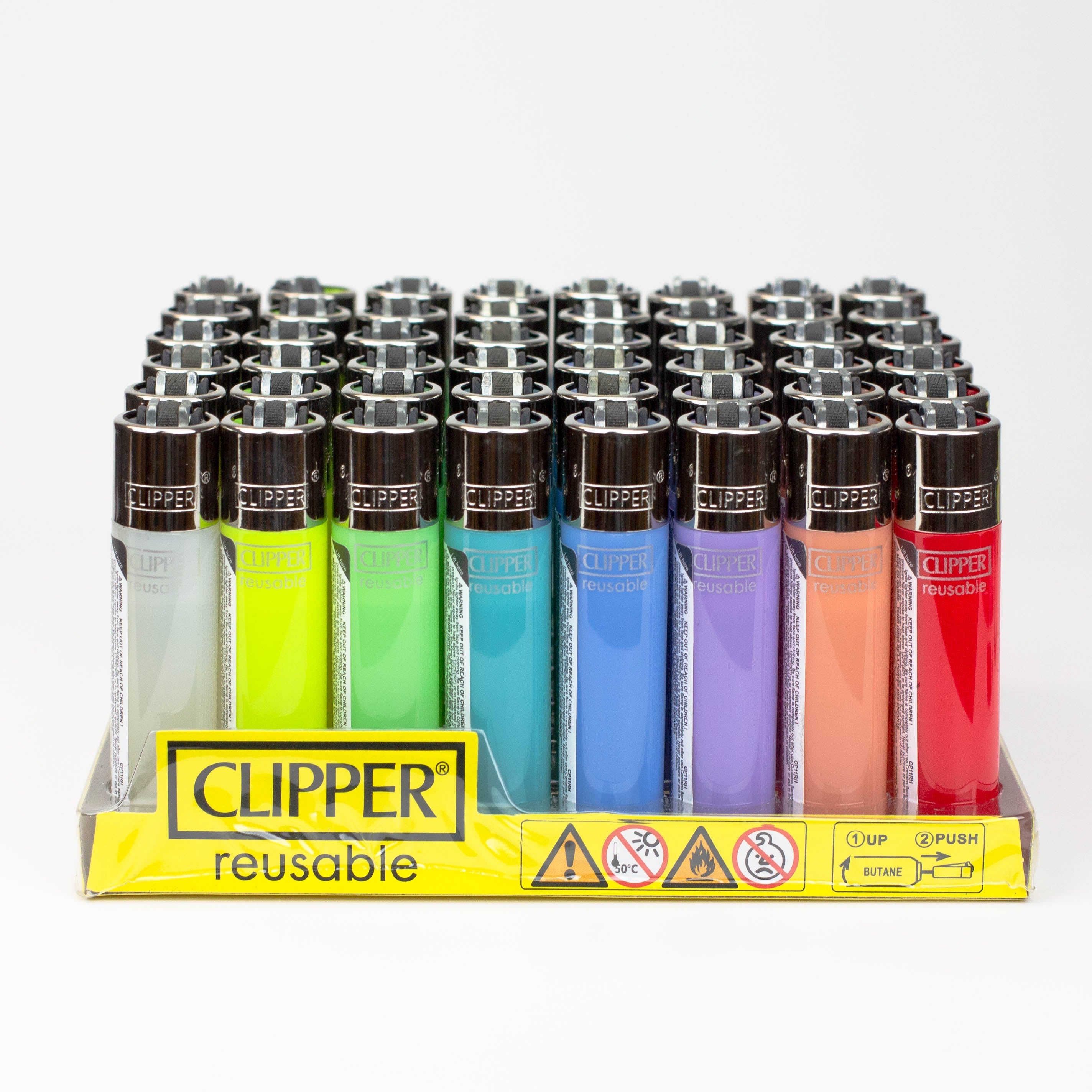 CLIPPER TRANSLUCENT COLOUR 8 COLOUR LIGHTERS