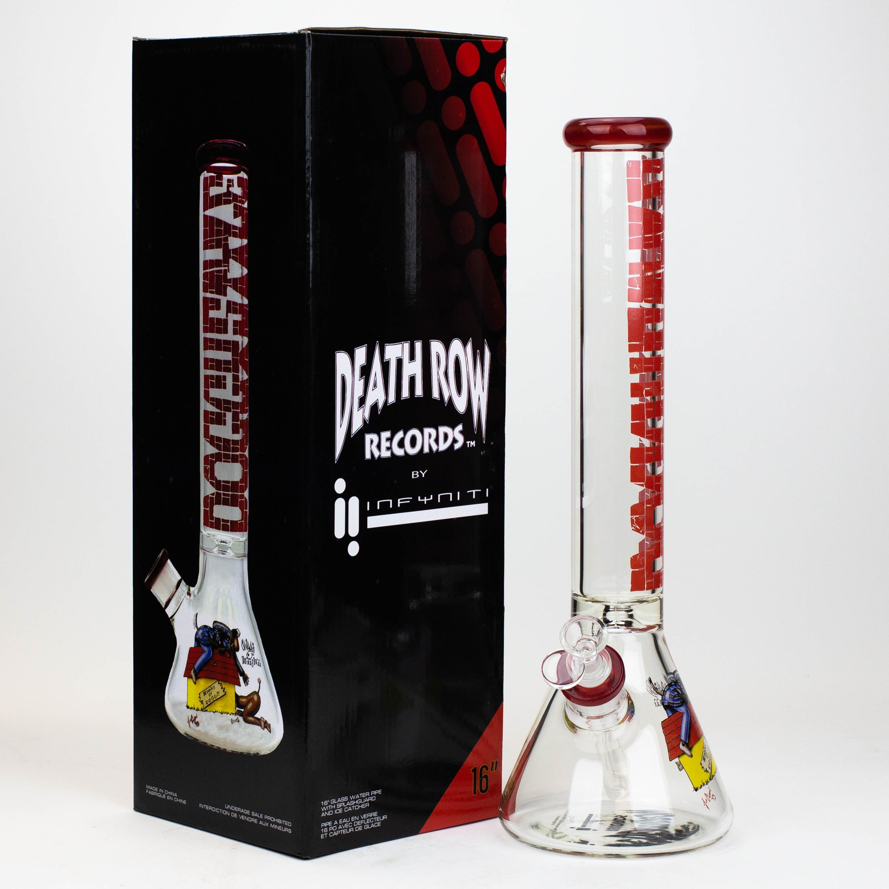 DEATH ROW-15.5"  7 mm Glass water bong by Infyniti [DOGGYSTYLE]