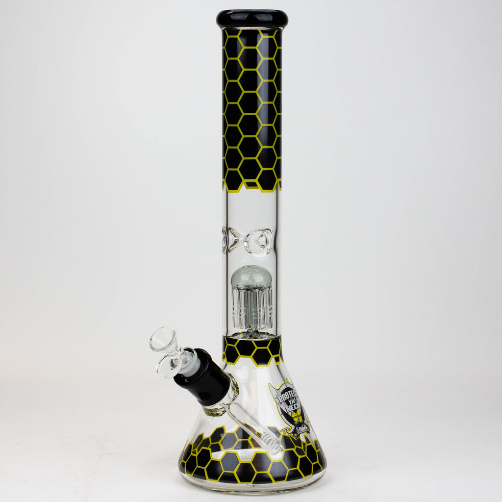 PROTECT YA NECK-15.5" 7 mm tree arm percolator glass bong [Logo]