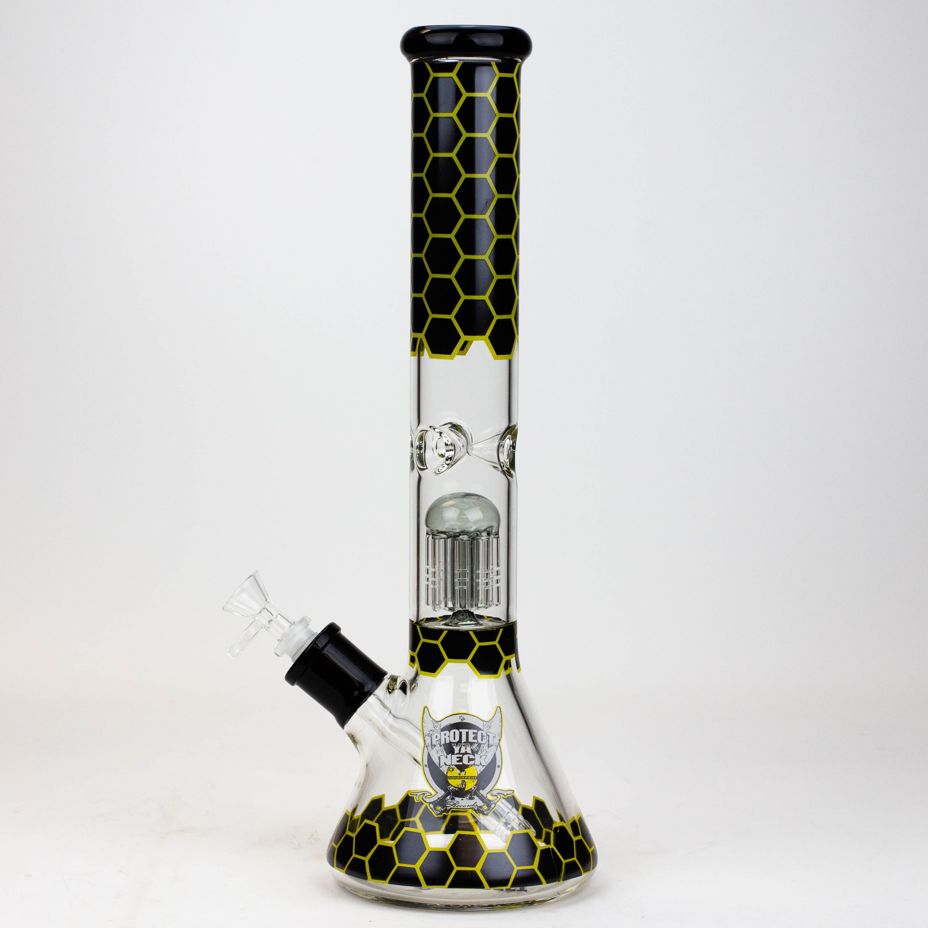 PROTECT YA NECK-15.5" 7 mm tree arm percolator glass bong [Logo]