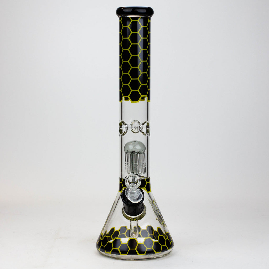 PROTECT YA NECK-15.5" 7 mm tree arm percolator glass bong [Logo]