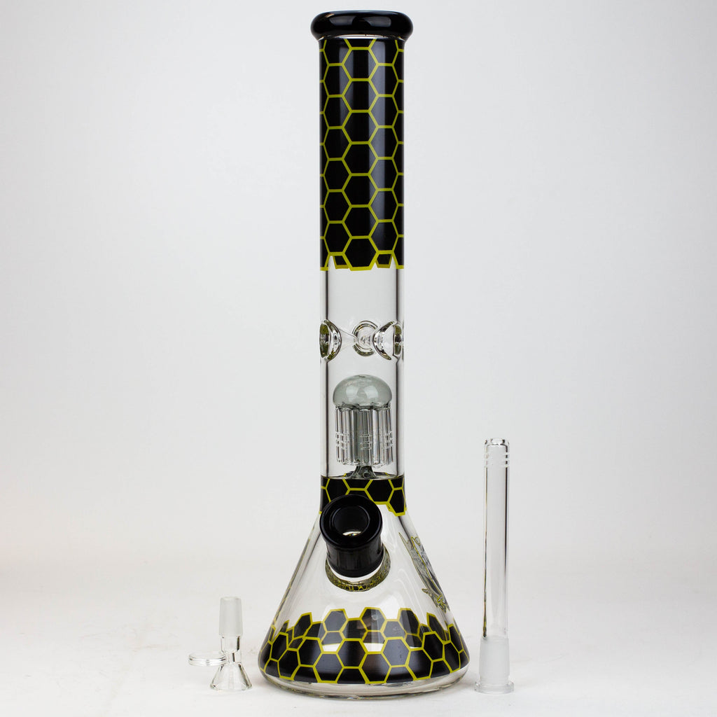 PROTECT YA NECK-15.5" 7 mm tree arm percolator glass bong [Logo]