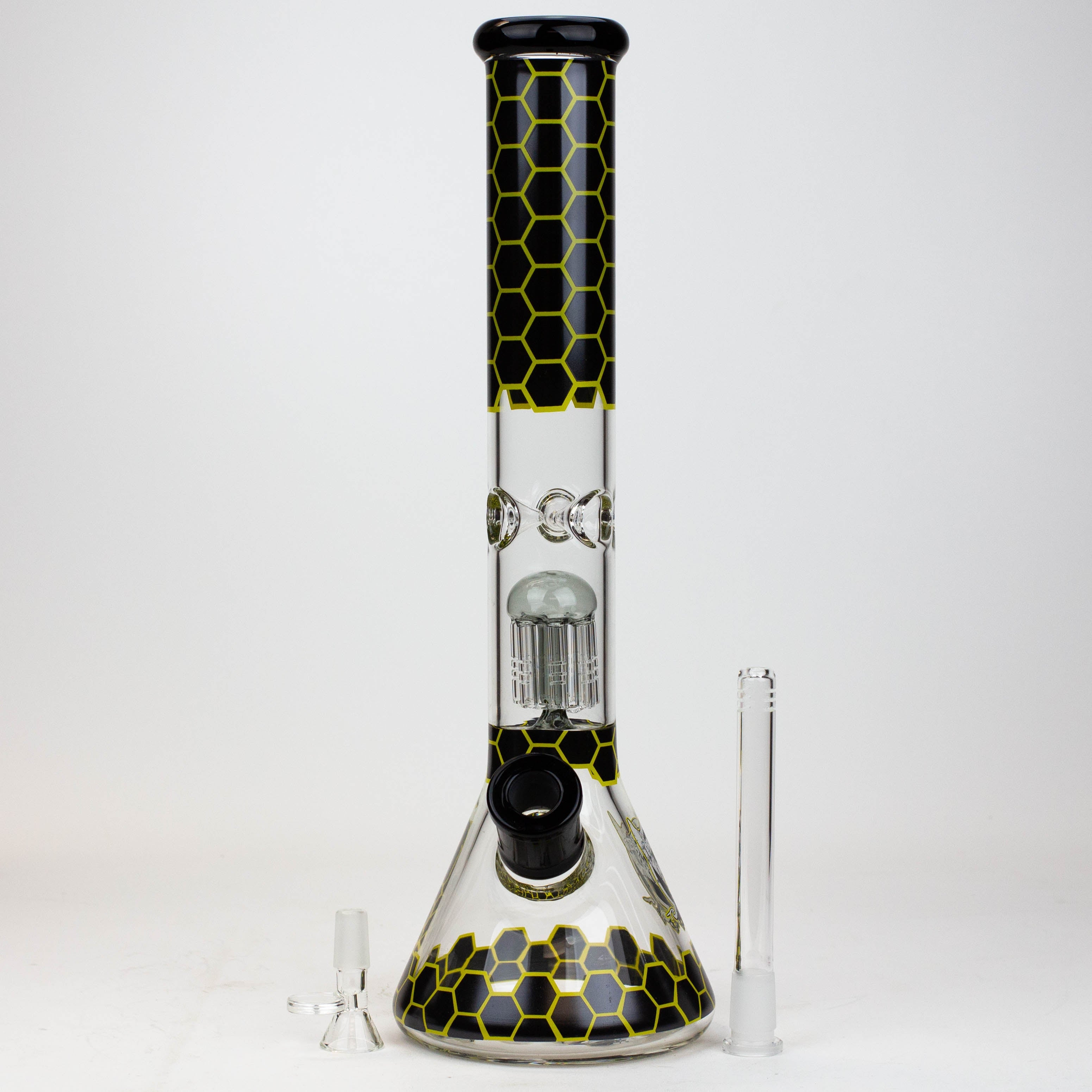 PROTECT YA NECK-15.5" 7 mm tree arm percolator glass bong [Logo]