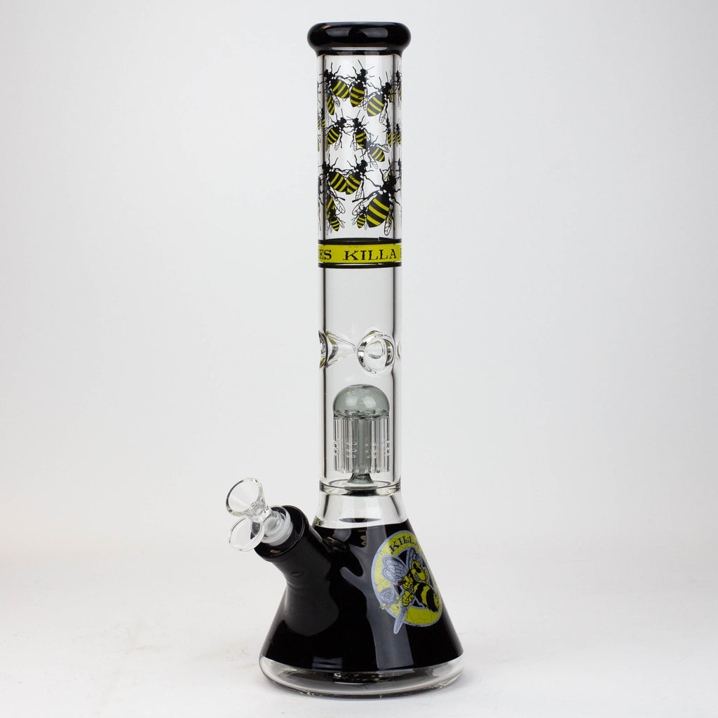 PROTECT YA NECK-15.5" 7 mm tree arm percolator glass bong [Killa Bees]