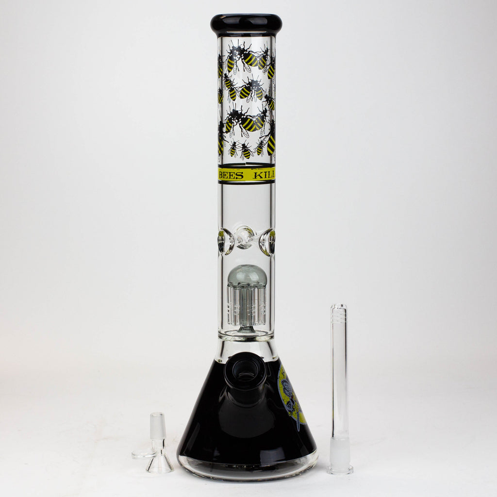 PROTECT YA NECK-15.5" 7 mm tree arm percolator glass bong [Killa Bees]