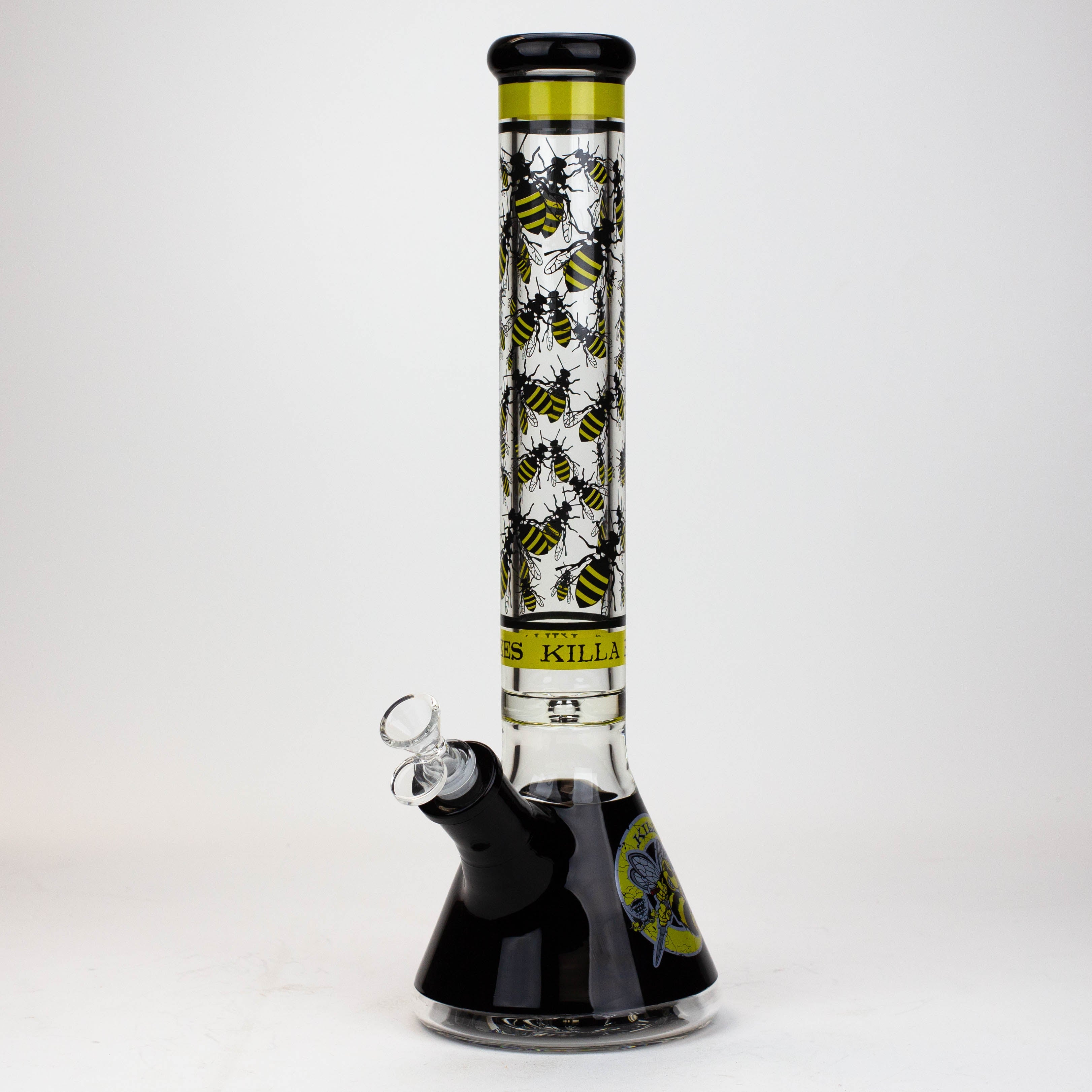 PROTECT YA NECK-15.5"  7 mm Glass water bong by Infyniti [Killa Bees]