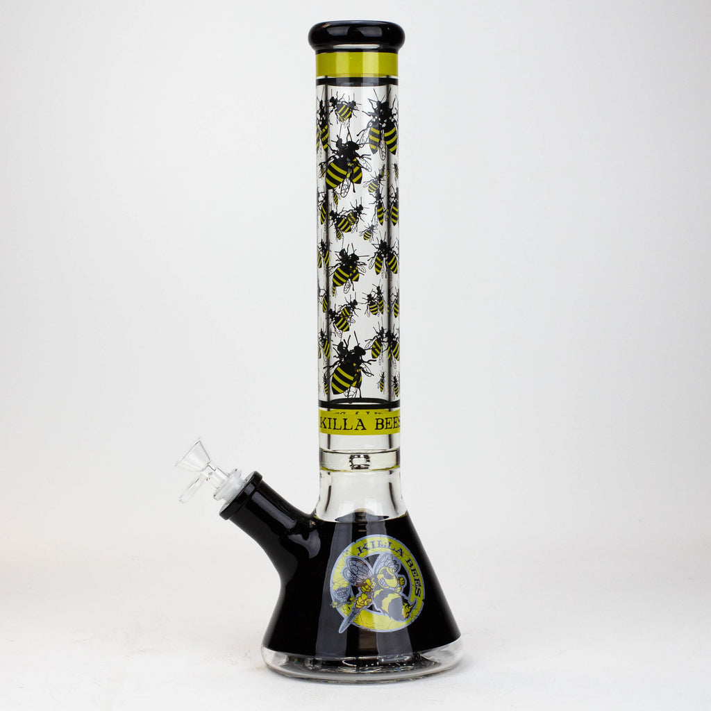 PROTECT YA NECK-15.5"  7 mm Glass water bong by Infyniti [Killa Bees]