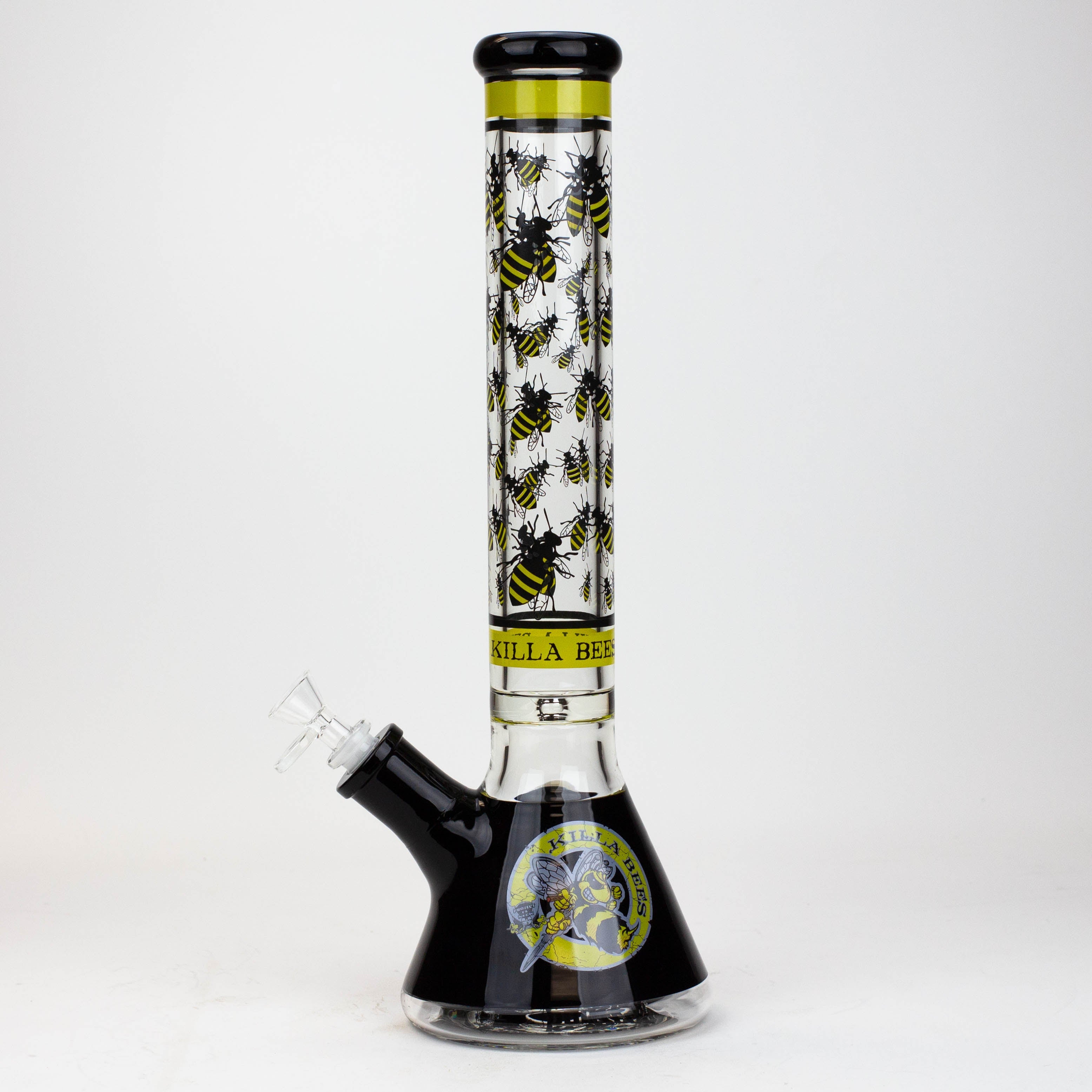 PROTECT YA NECK-15.5"  7 mm Glass water bong by Infyniti [Killa Bees]
