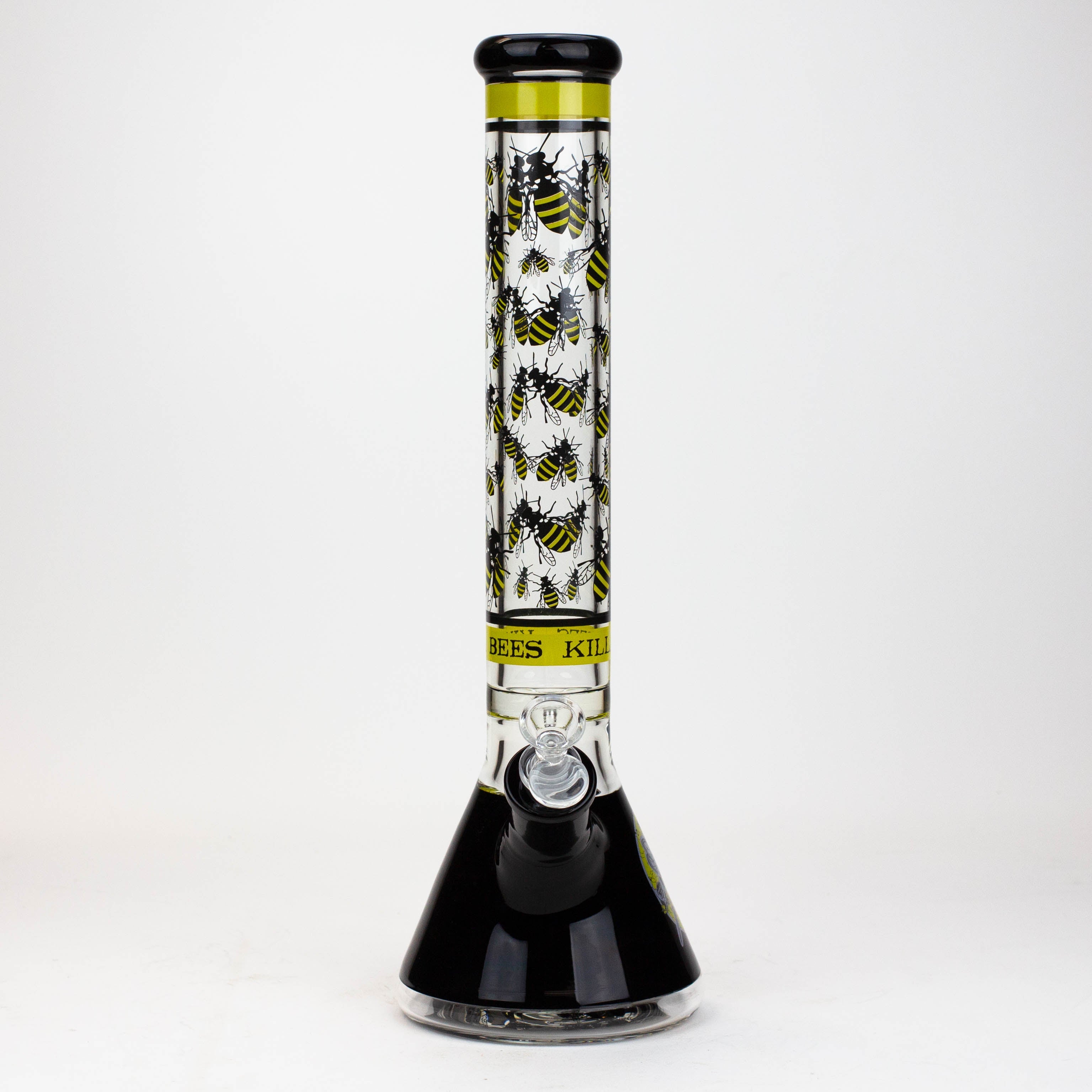 PROTECT YA NECK-15.5"  7 mm Glass water bong by Infyniti [Killa Bees]