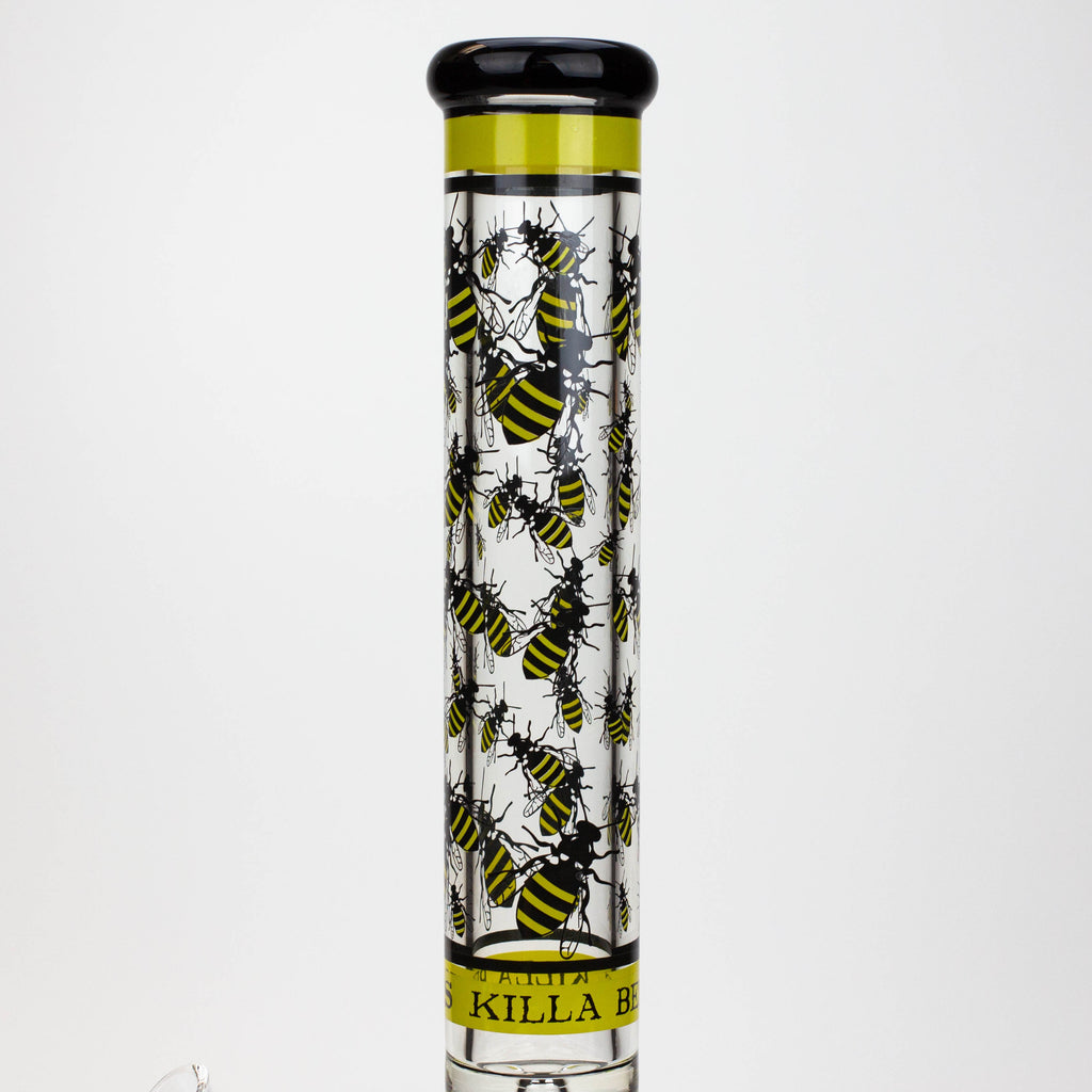 PROTECT YA NECK-15.5"  7 mm Glass water bong by Infyniti [Killa Bees]