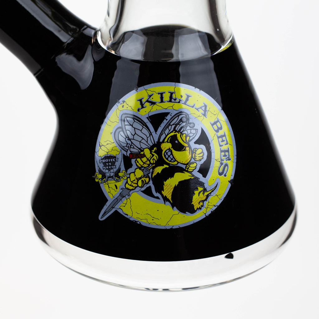 PROTECT YA NECK-15.5"  7 mm Glass water bong by Infyniti [Killa Bees]
