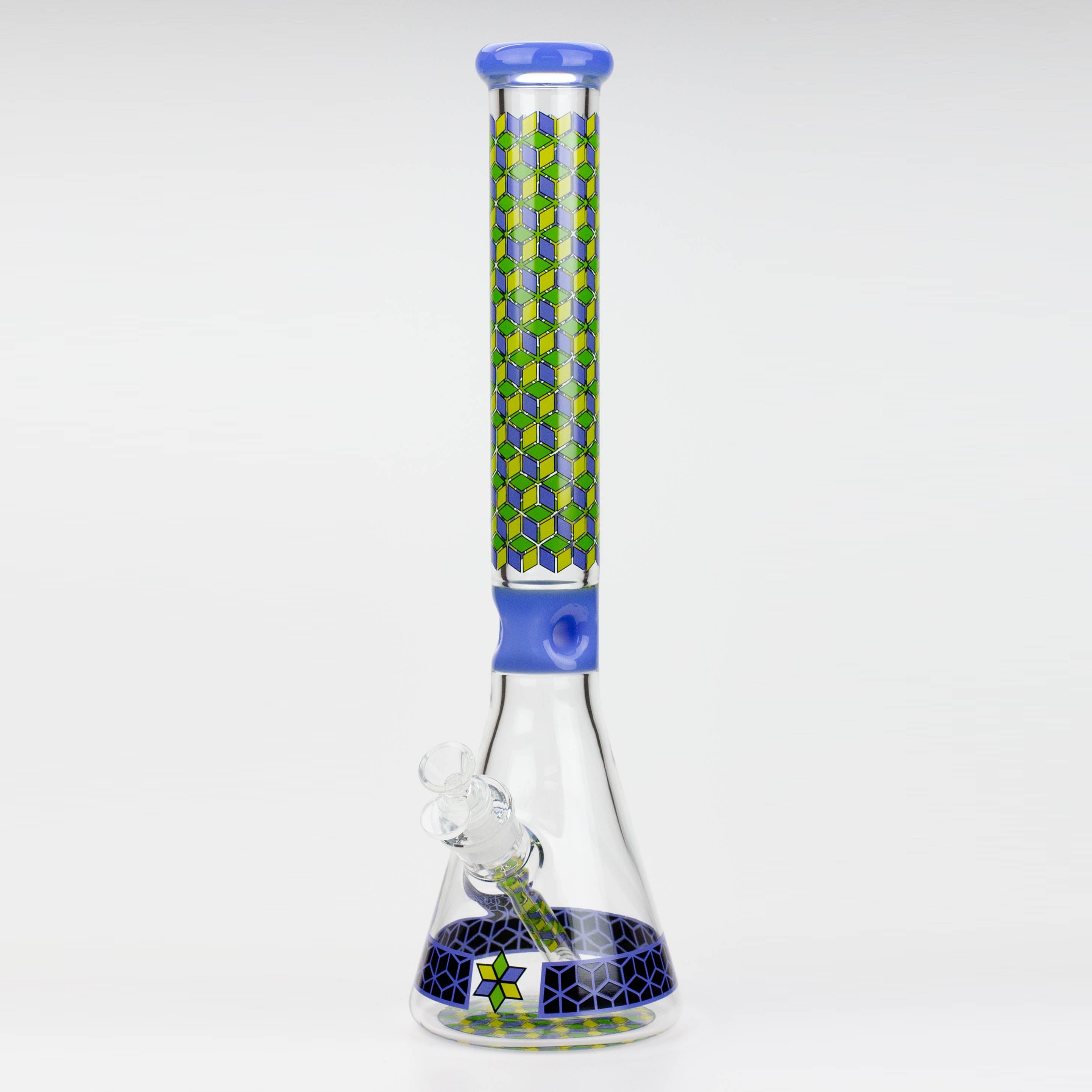 18" Cubic Pattern 7 mm glass water bong
