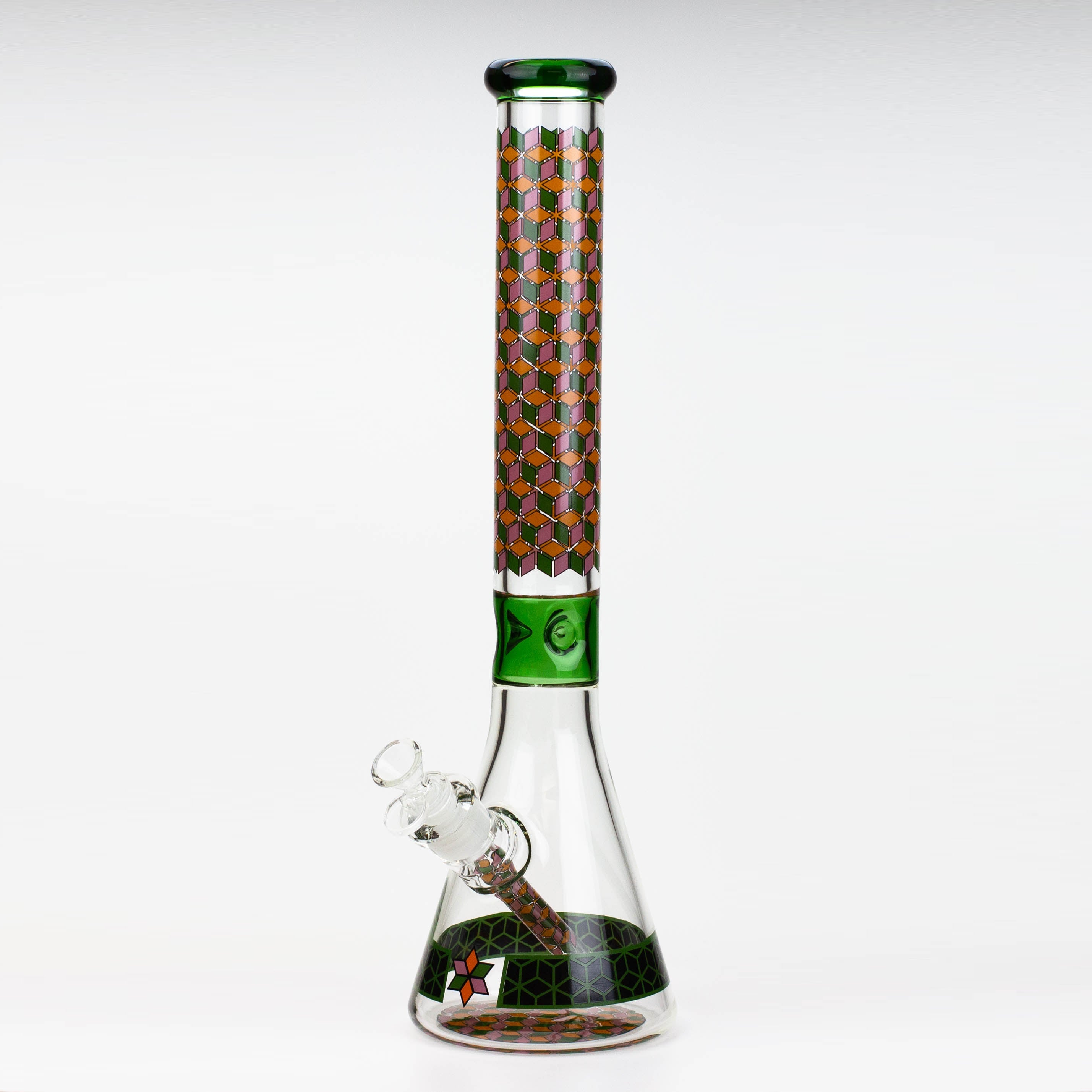 18" Cubic Pattern 7 mm glass water bong