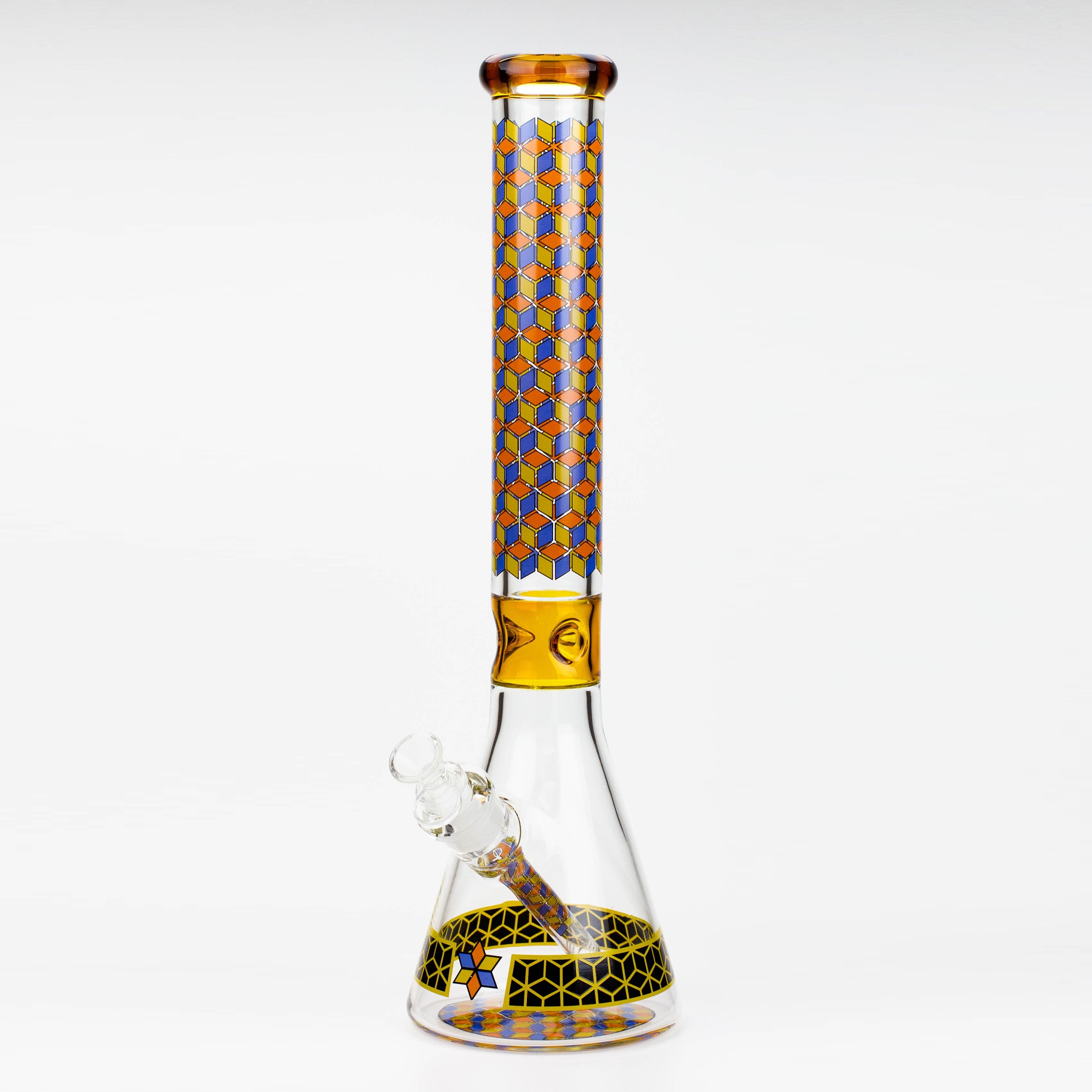 18" Cubic Pattern 7 mm glass water bong