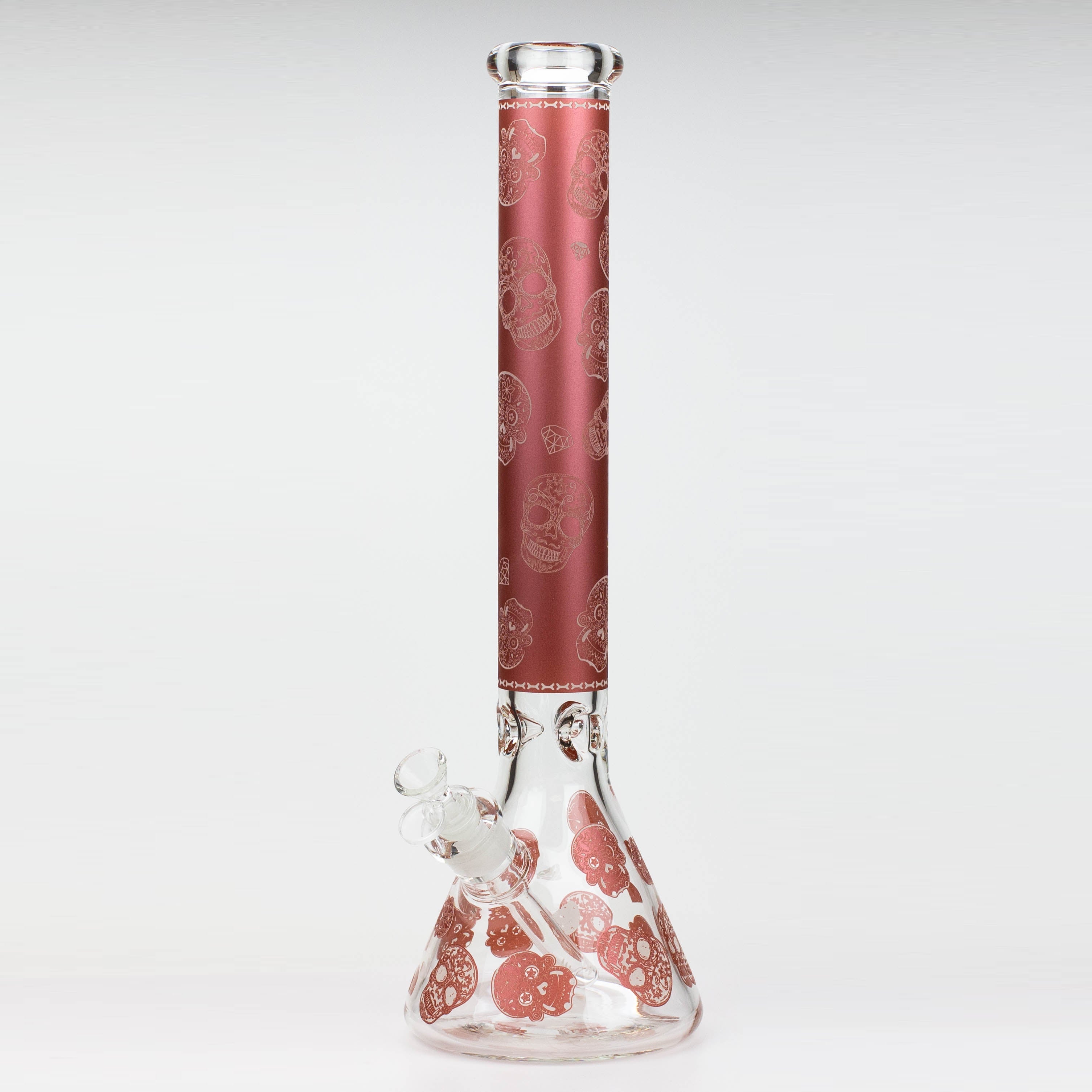 18" Skull Glow in the dark 7 mm glass water bong