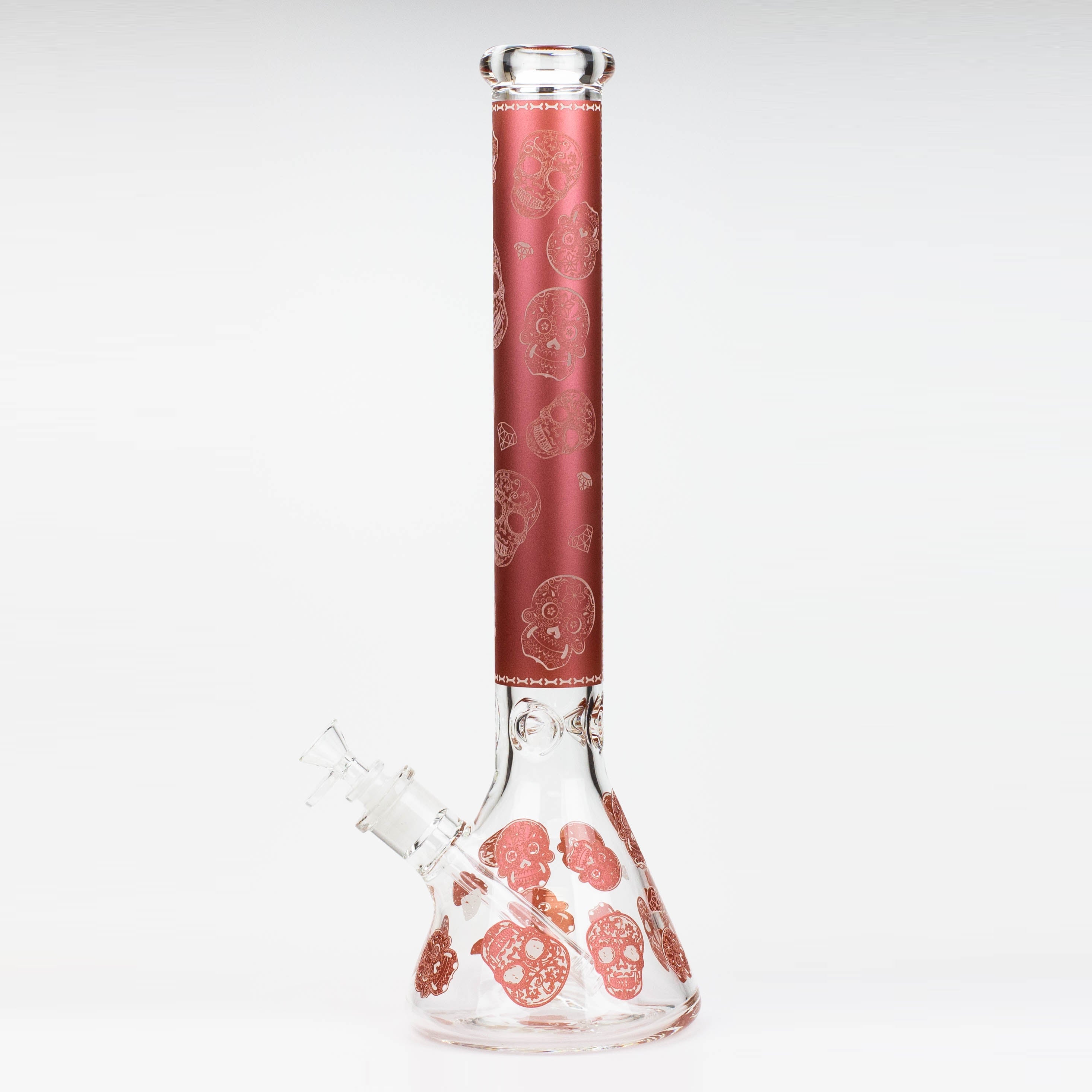 18" Skull Glow in the dark 7 mm glass water bong