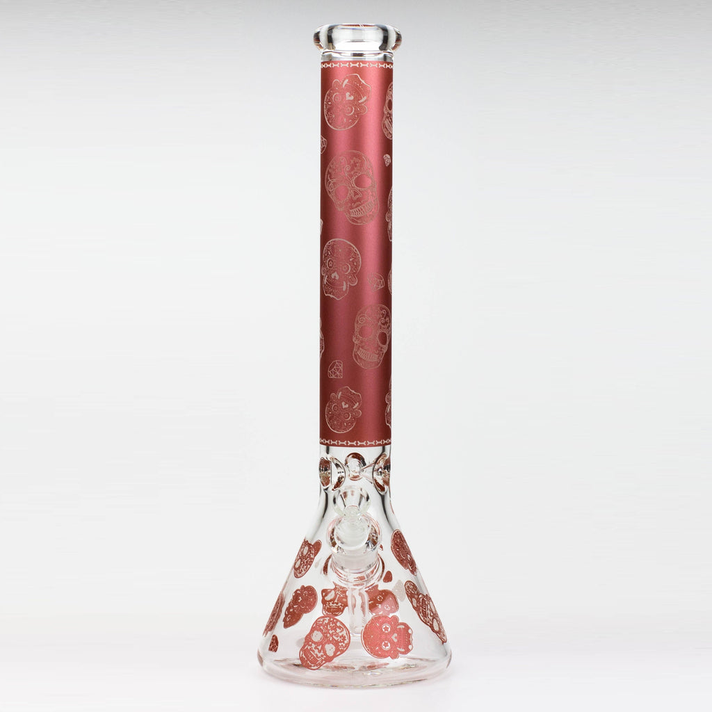 18" Skull Glow in the dark 7 mm glass water bong