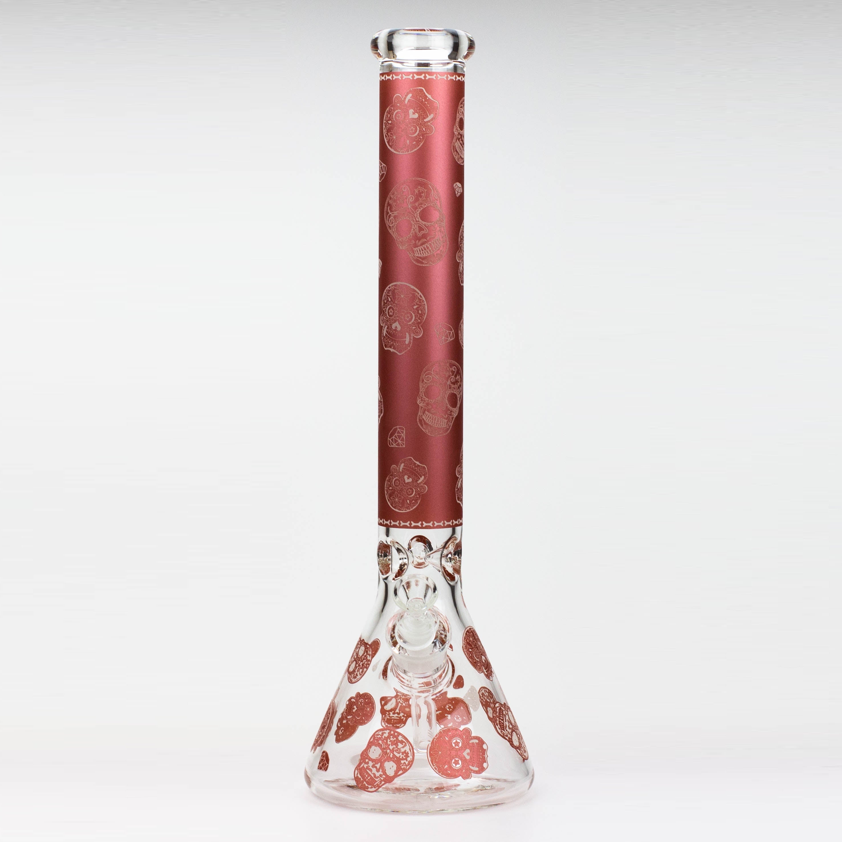 18" Skull Glow in the dark 7 mm glass water bong