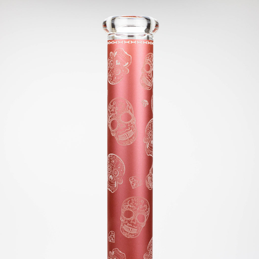 18" Skull Glow in the dark 7 mm glass water bong