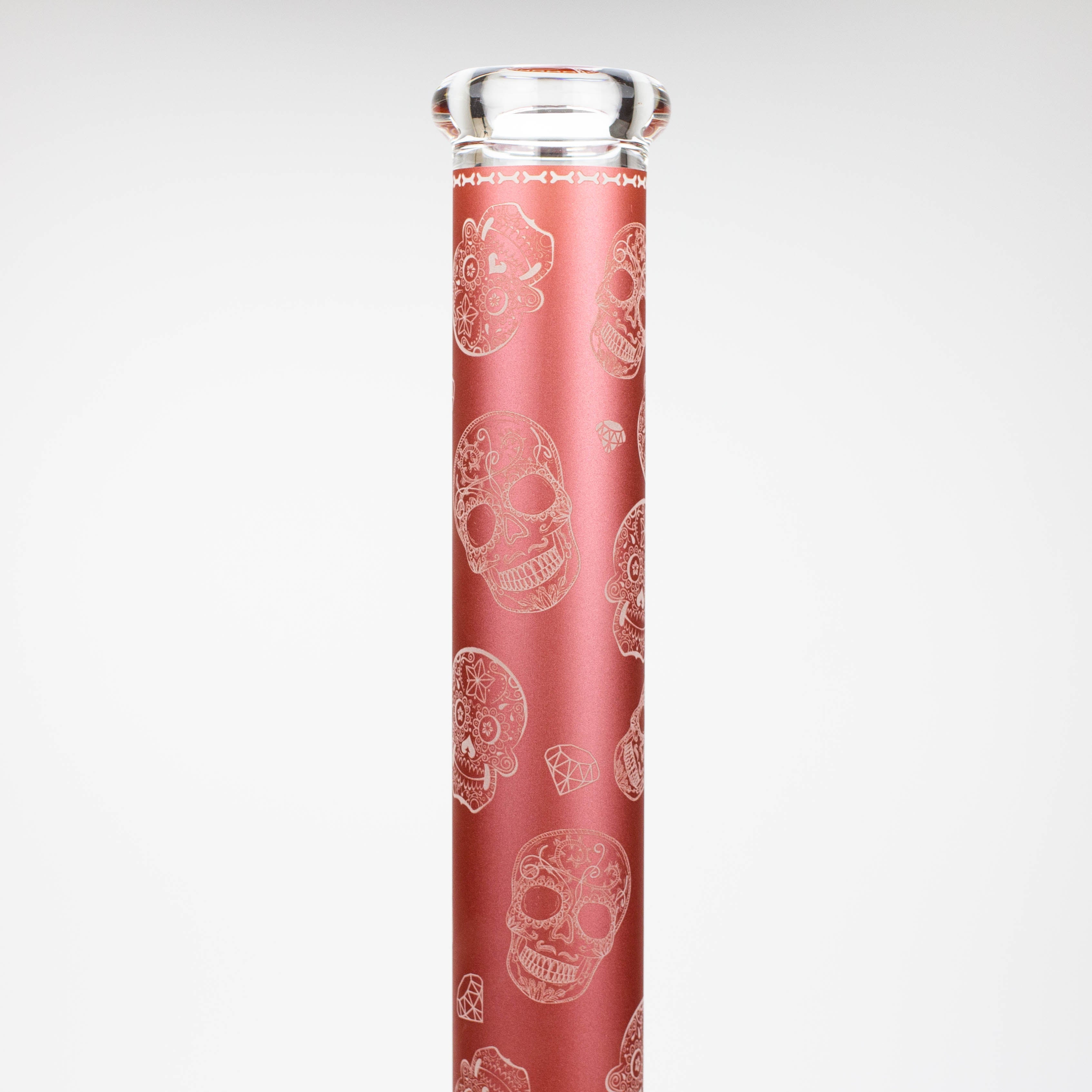 18" Skull Glow in the dark 7 mm glass water bong