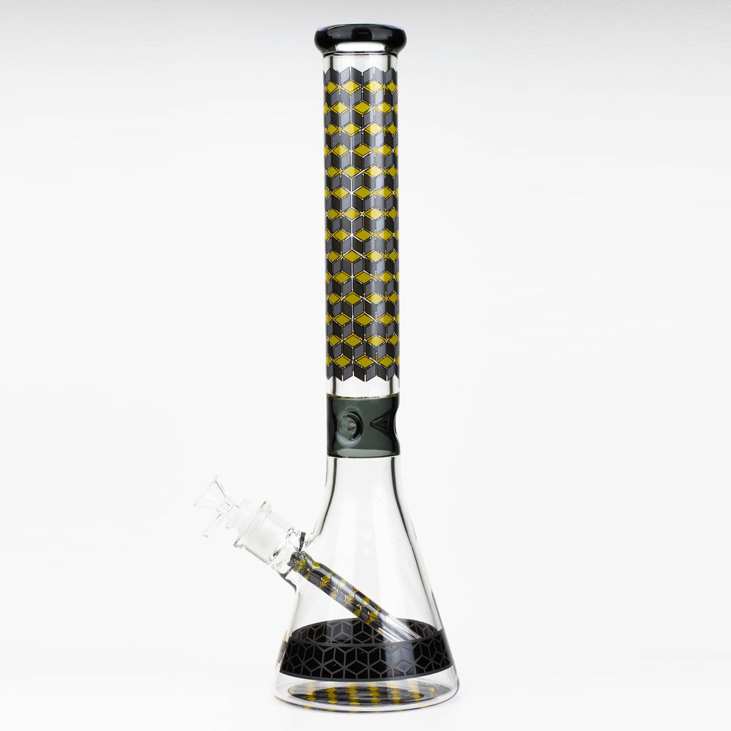 18" Cubic Pattern 7 mm glass water bong