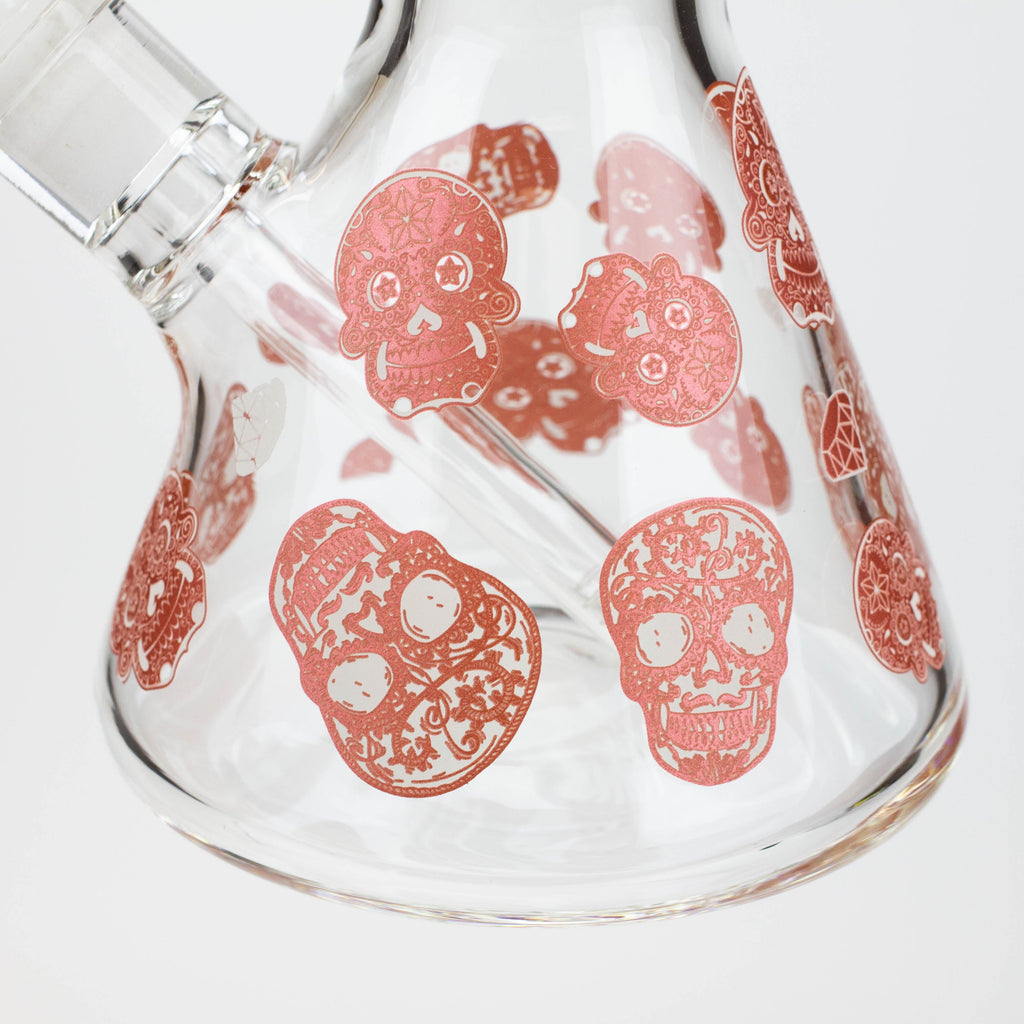 18" Skull Glow in the dark 7 mm glass water bong