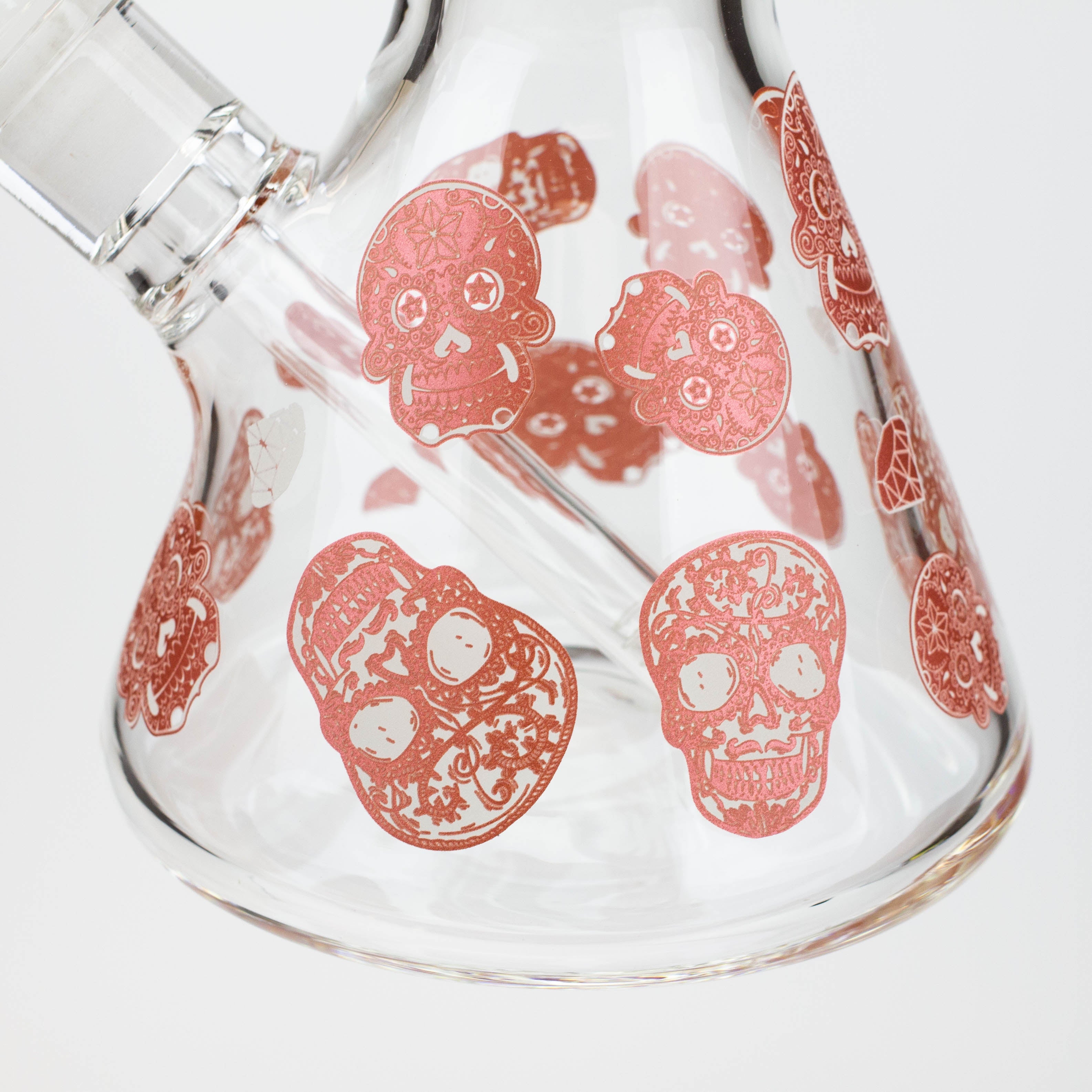 18" Skull Glow in the dark 7 mm glass water bong