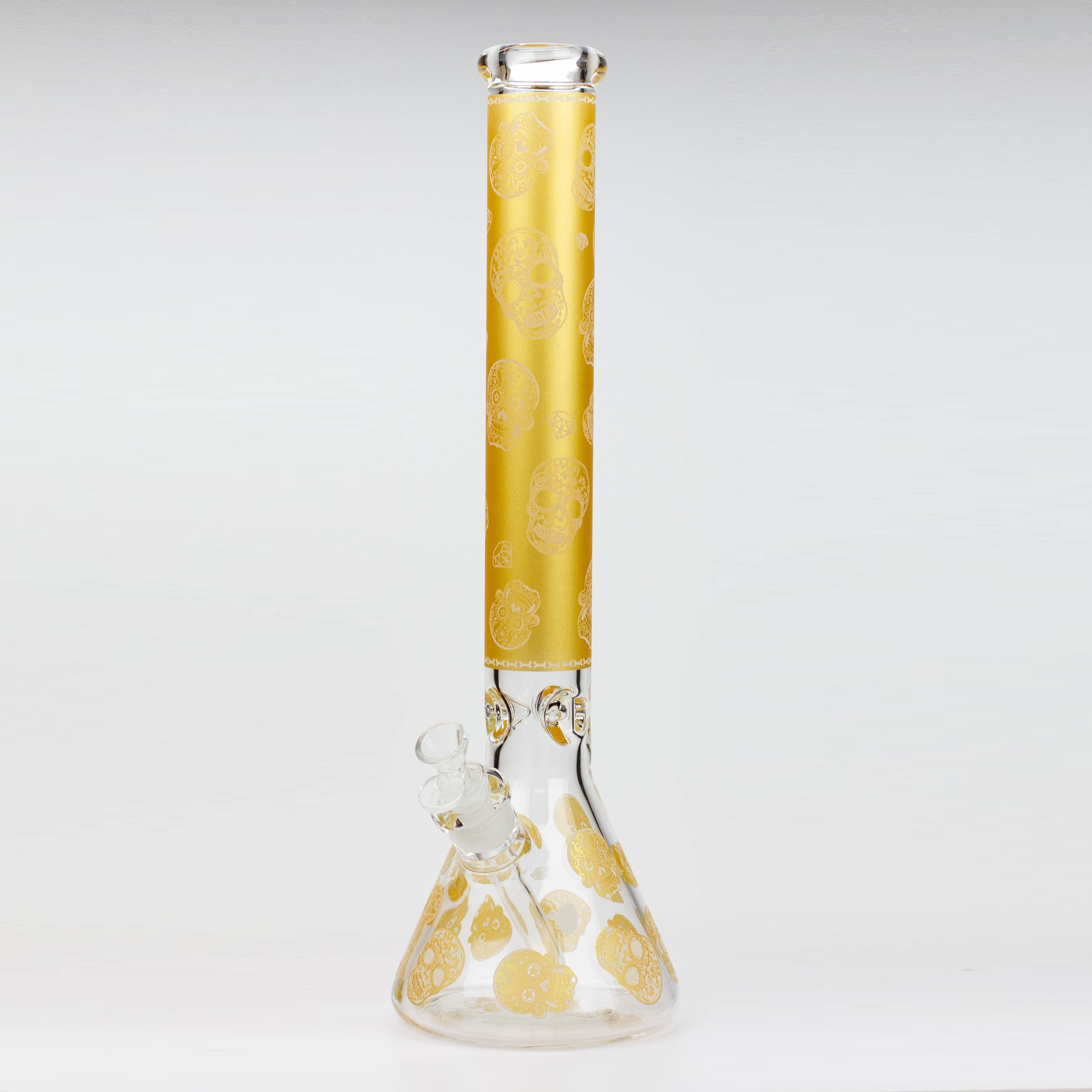 18" Skull Glow in the dark 7 mm glass water bong