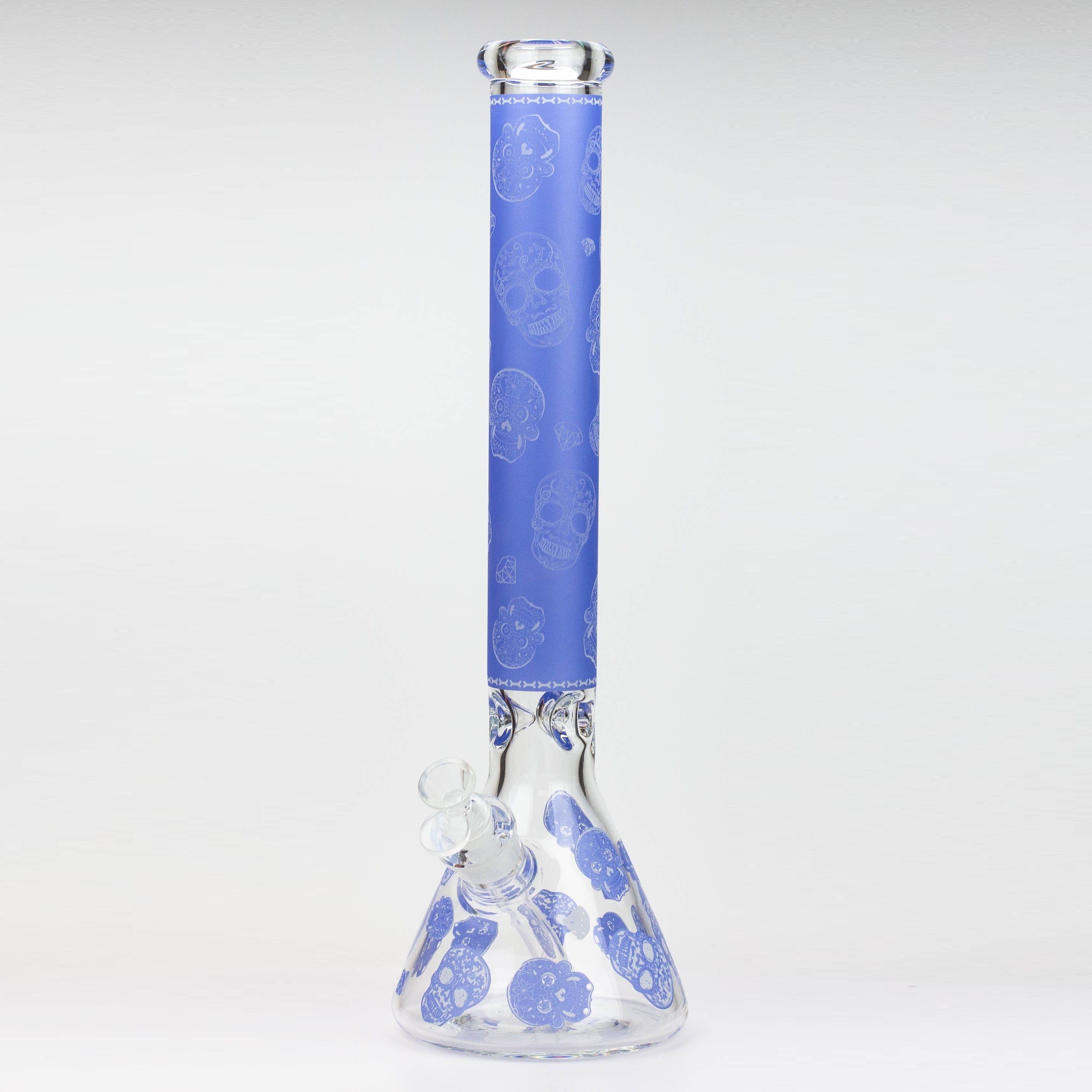 18" Skull Glow in the dark 7 mm glass water bong