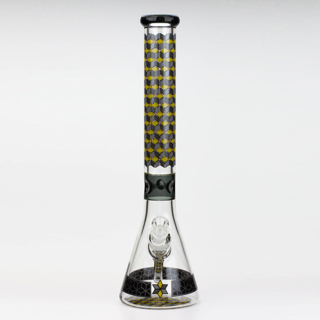 18" Cubic Pattern 7 mm glass water bong