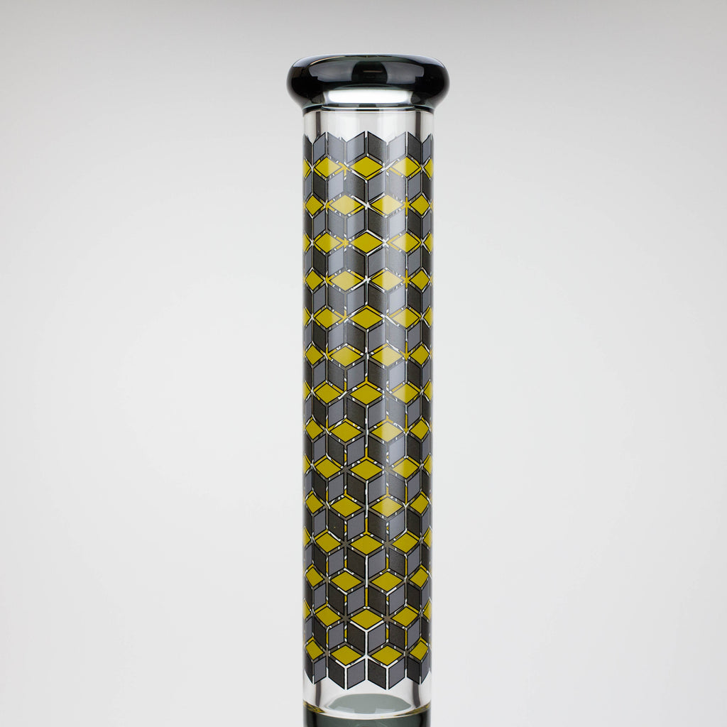 18" Cubic Pattern 7 mm glass water bong