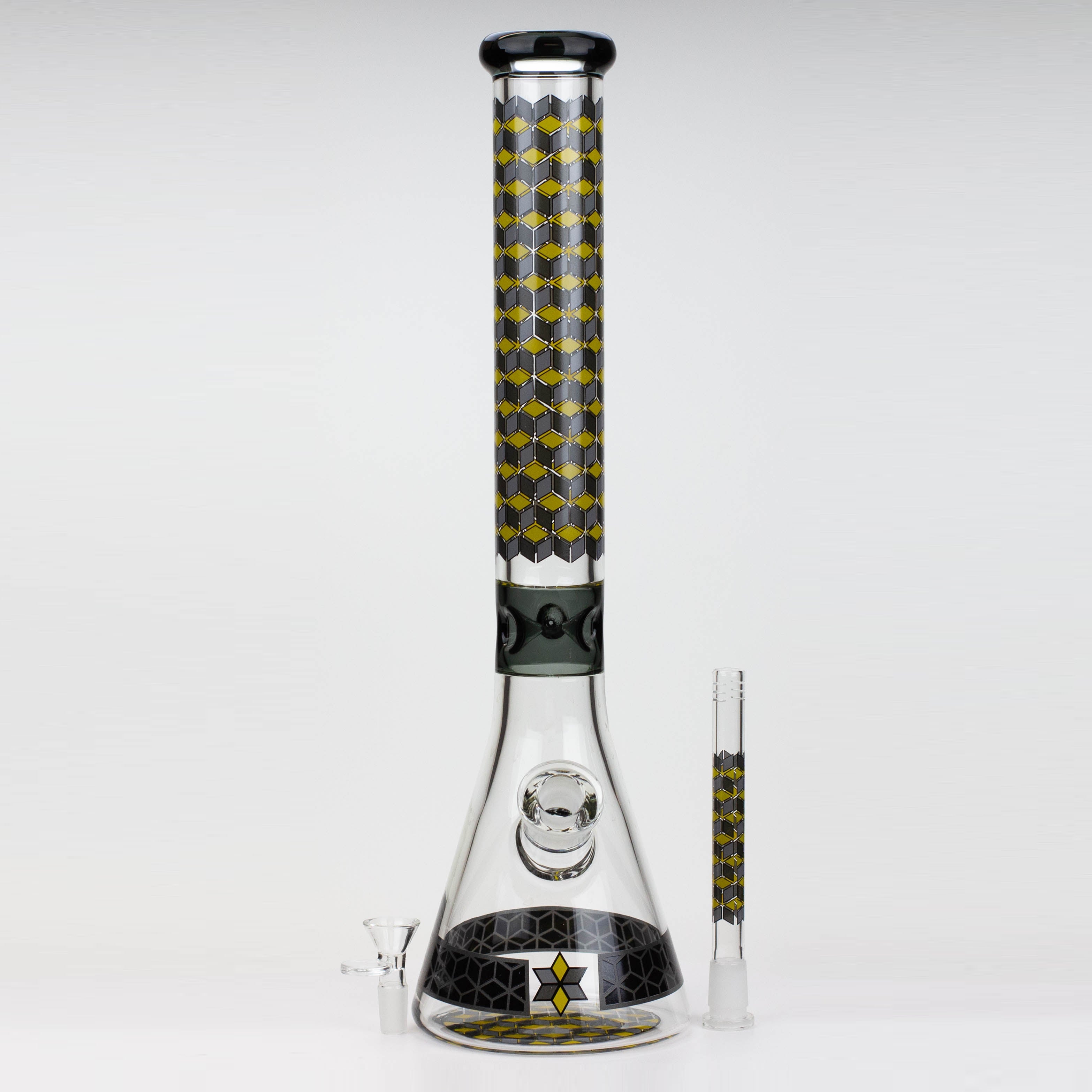 18" Cubic Pattern 7 mm glass water bong