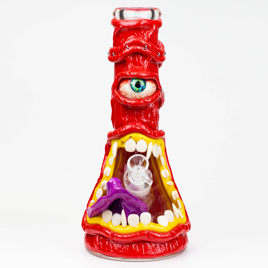 12.5"  Resin 3D artwork 7mm glass beaker water bong [TS101]