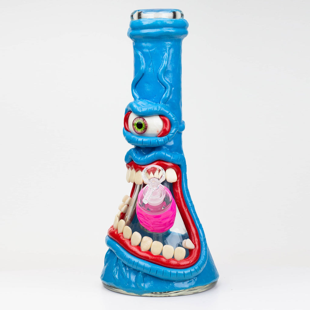12.5"  Resin 3D artwork 7mm glass beaker water bong [TS104]