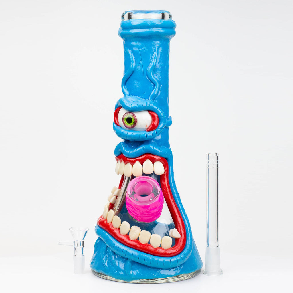 12.5"  Resin 3D artwork 7mm glass beaker water bong [TS104]
